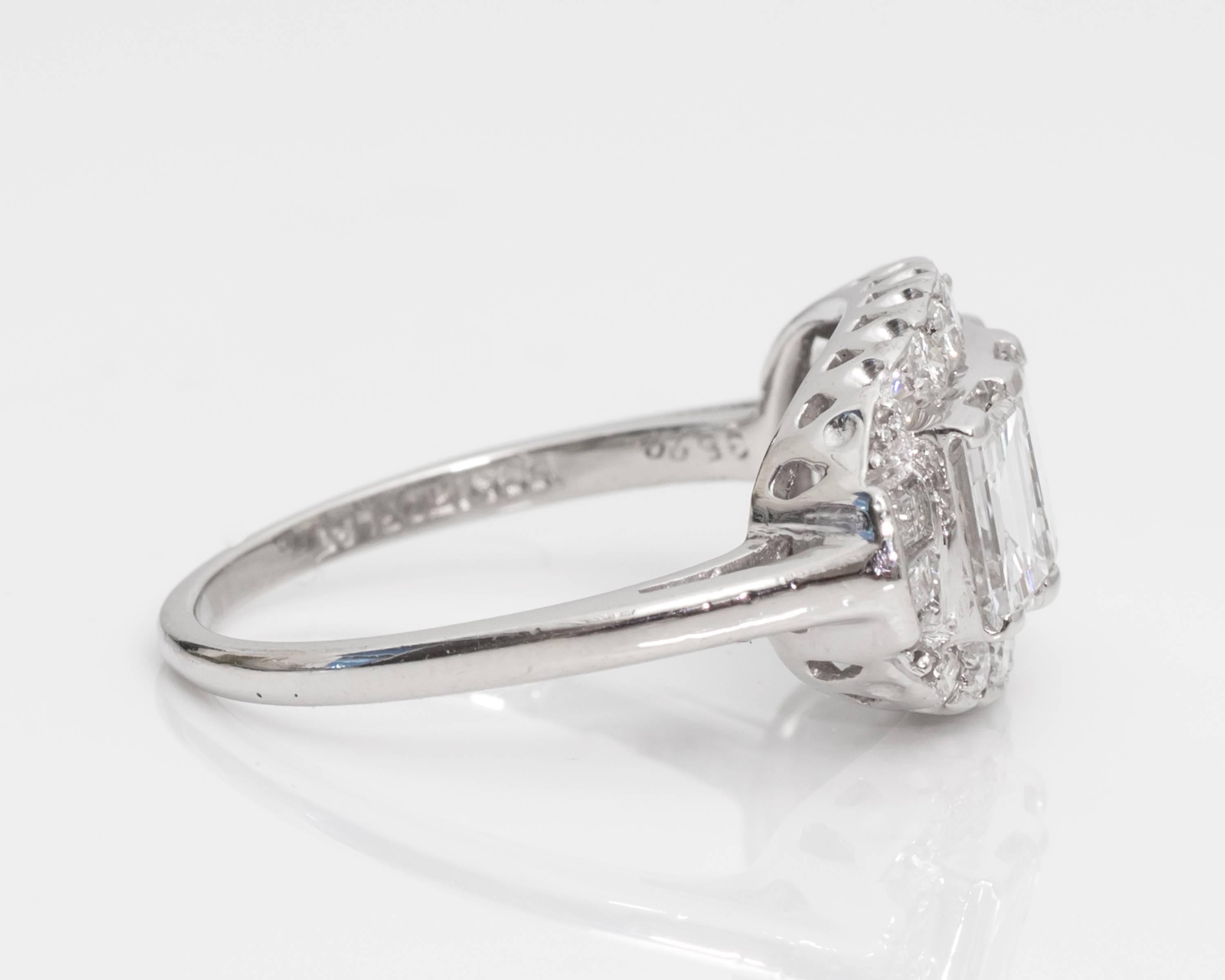 1920s Art Deco 3.0 Carat Diamond Platinum Engagement Ring In Good Condition In Atlanta, GA