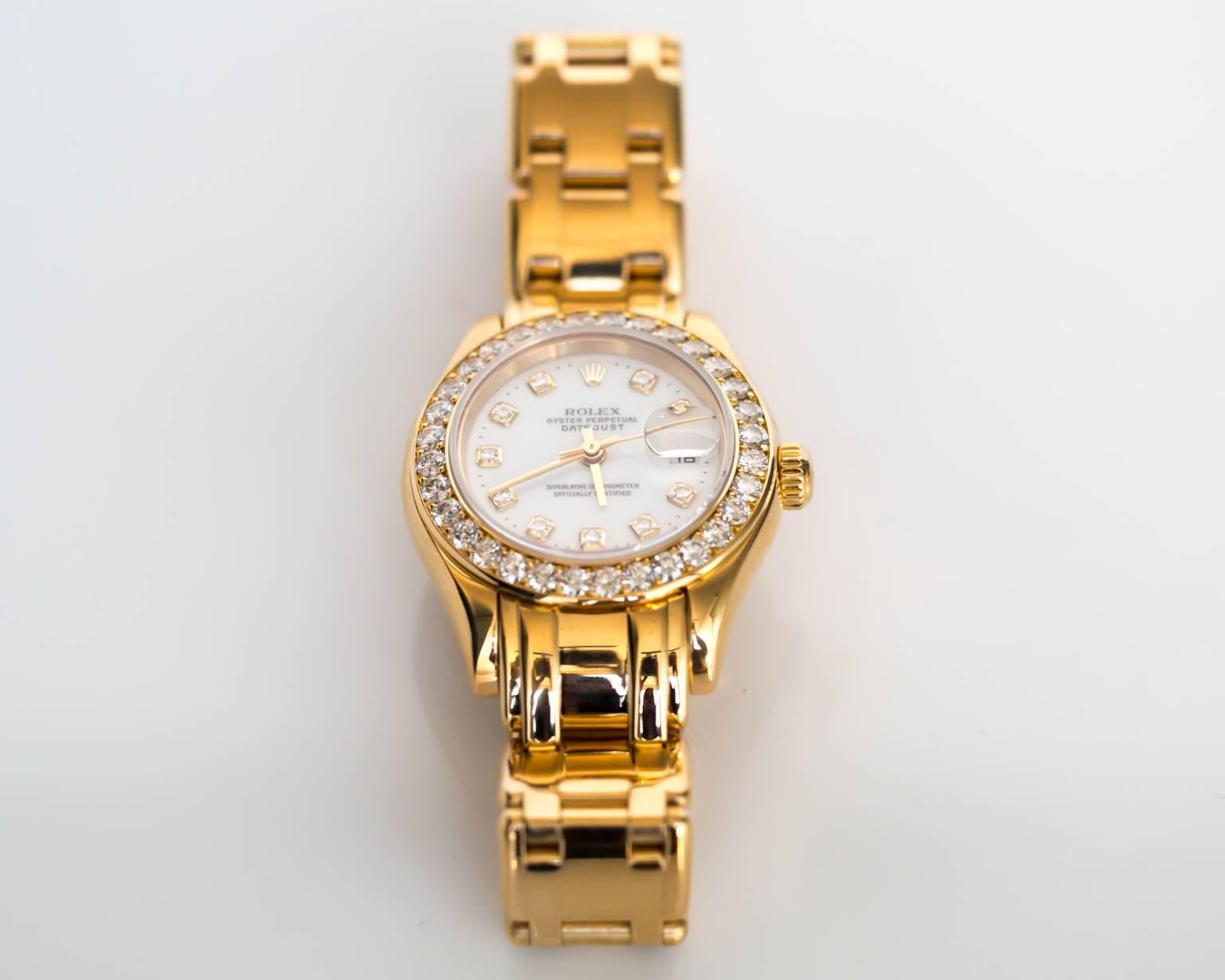 2000s 18 Karat Yellow Gold Ladies Masterpiece Factory Diamond Bezel & Factory Diamond Dial Rolex Watch 80298

Item Details: 
Metal Type: 18 Karat Yellow Gold
Weight: 103.2 grams
Diameter: 29mm