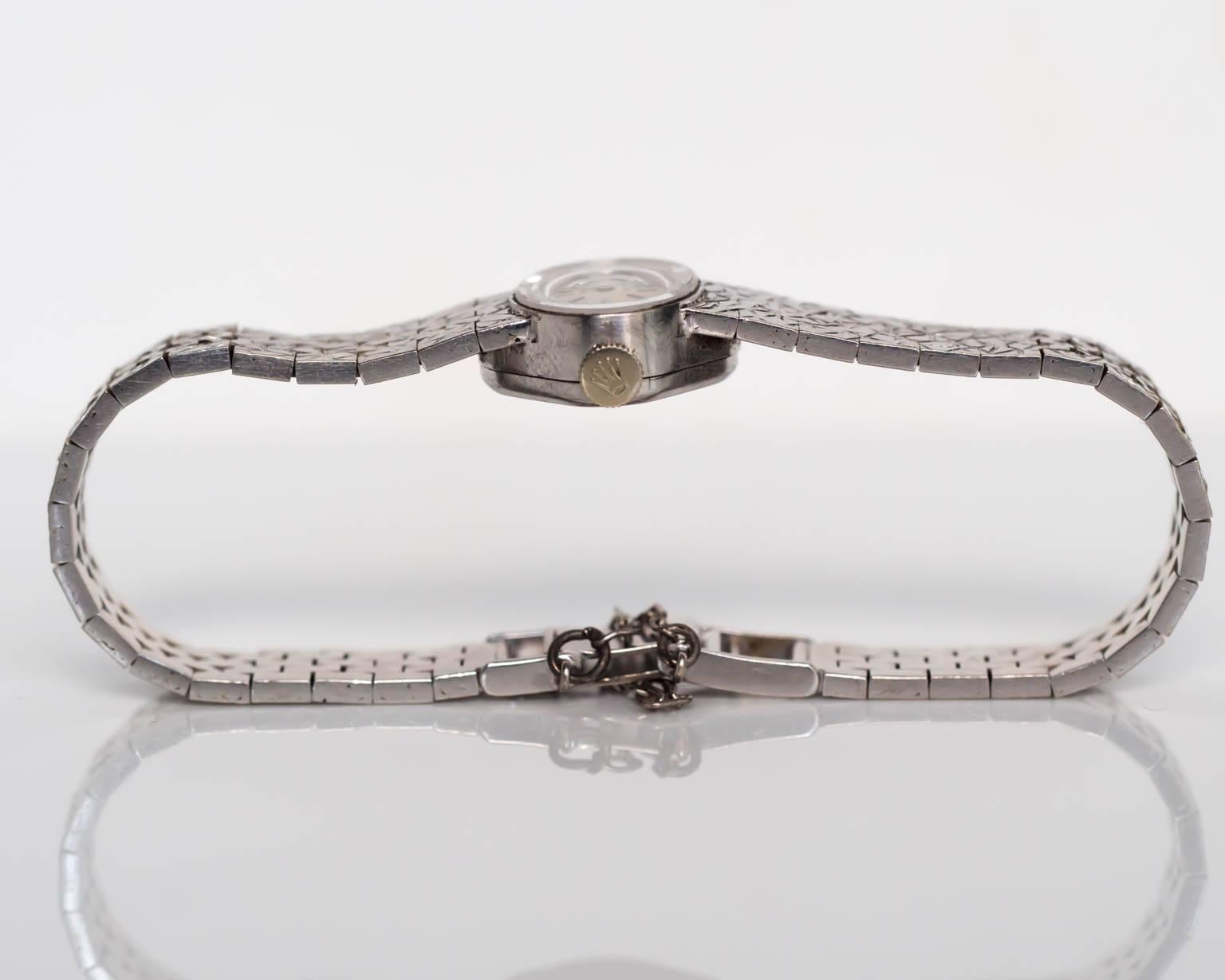 1950s White Gold Rolex Watch 2