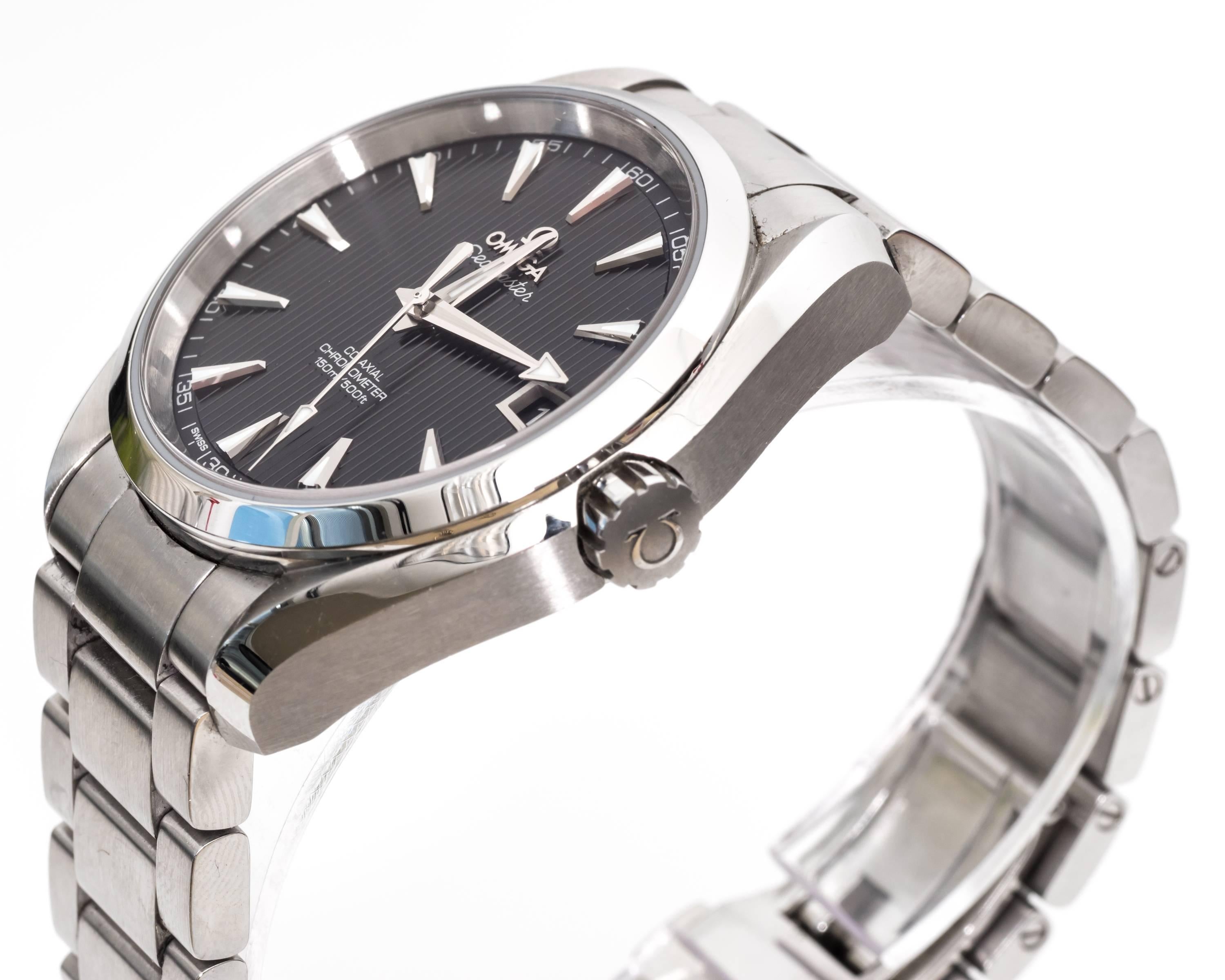 Women's or Men's Omega Stainless Steel Seamaster Aquaterra Wristwatch