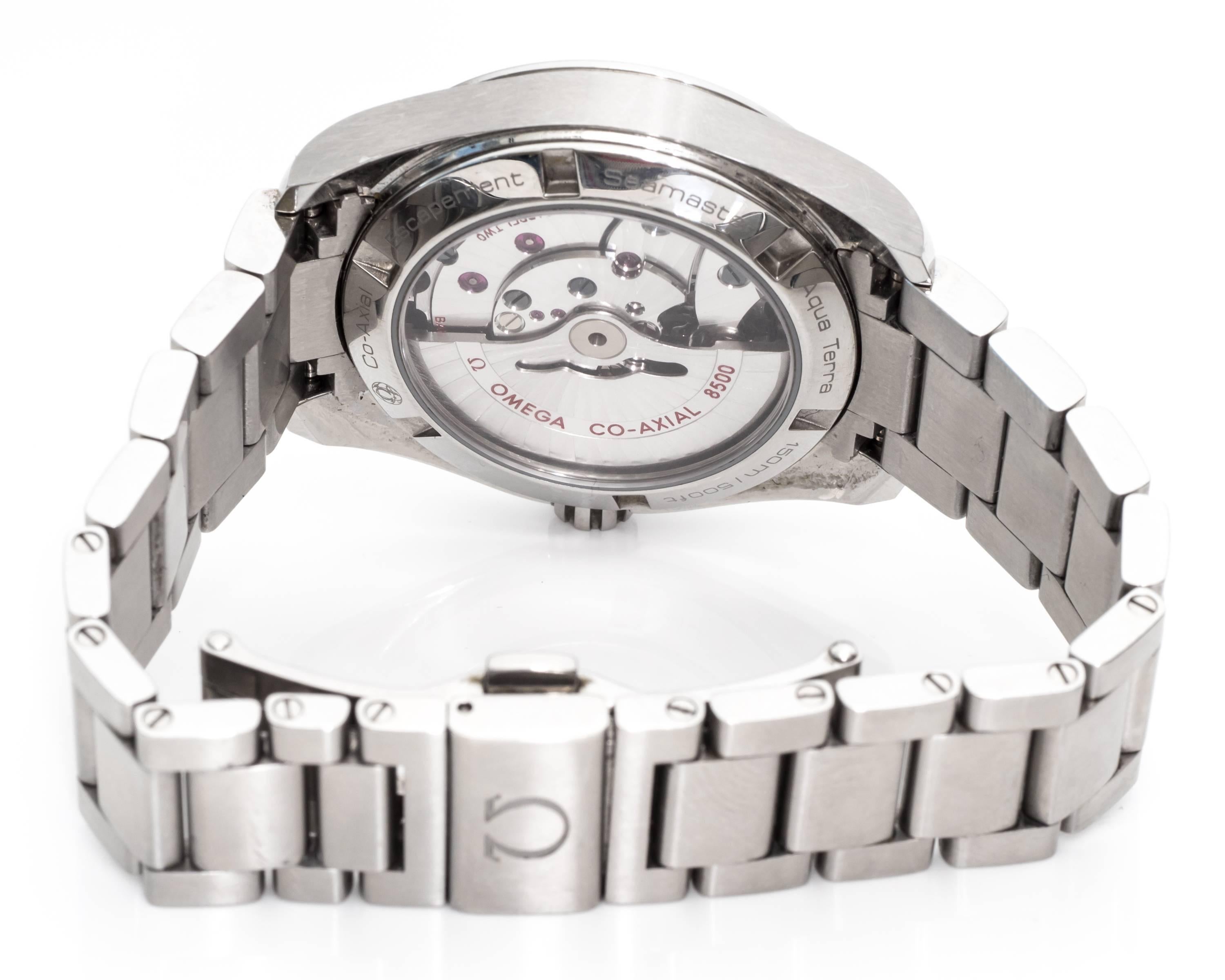 Women's Omega Ladies Stainless Steel Seamaster Aquaterra Diamond Wristwatch 