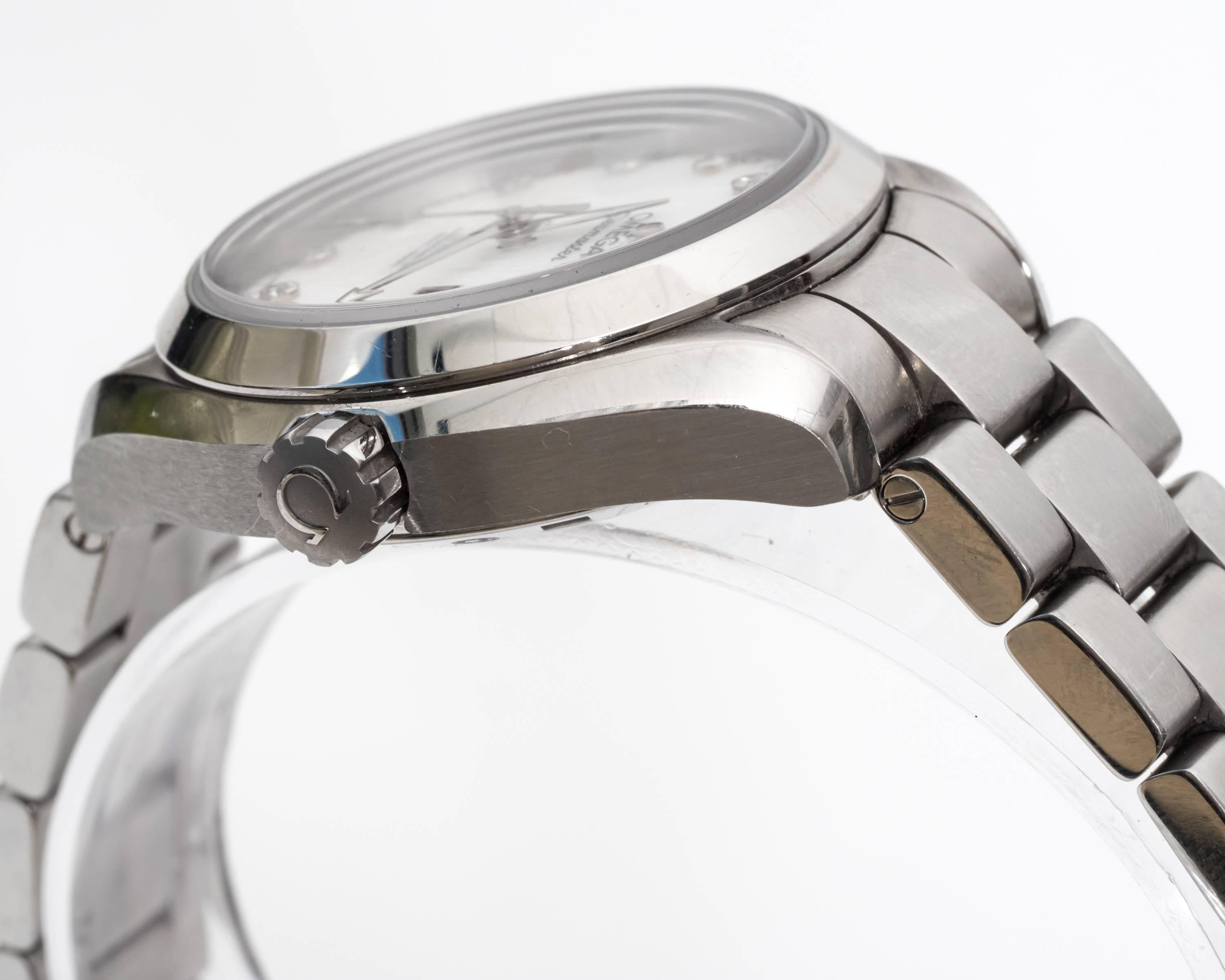 Omega Ladies Stainless Steel Seamaster Aquaterra Diamond Wristwatch  1
