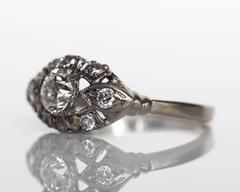 1920s Art Deco Platinum GIA Certified .53 Carat Diamond Engagement Ring