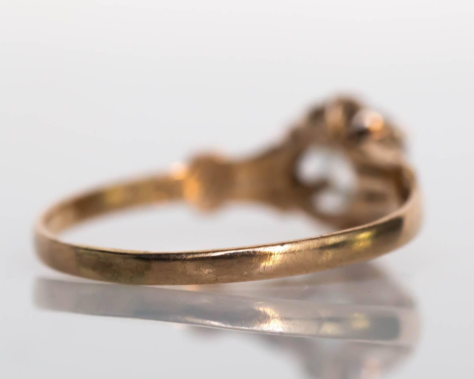 1880s Victorian Gold .87 Carat Antique Cushion Cut Diamond Engagement Ring In Excellent Condition In Atlanta, GA