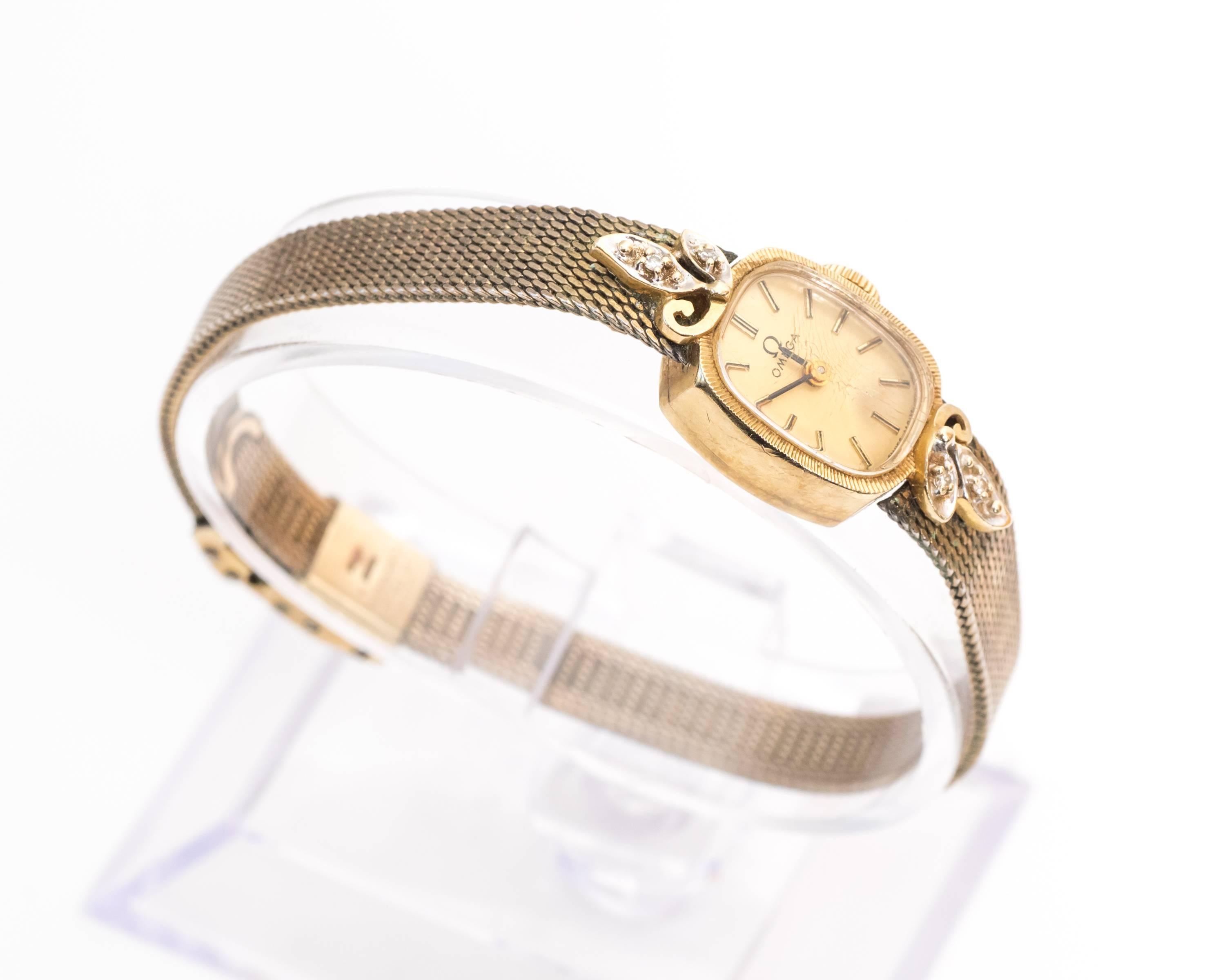 ladies omega gold watch 1970s