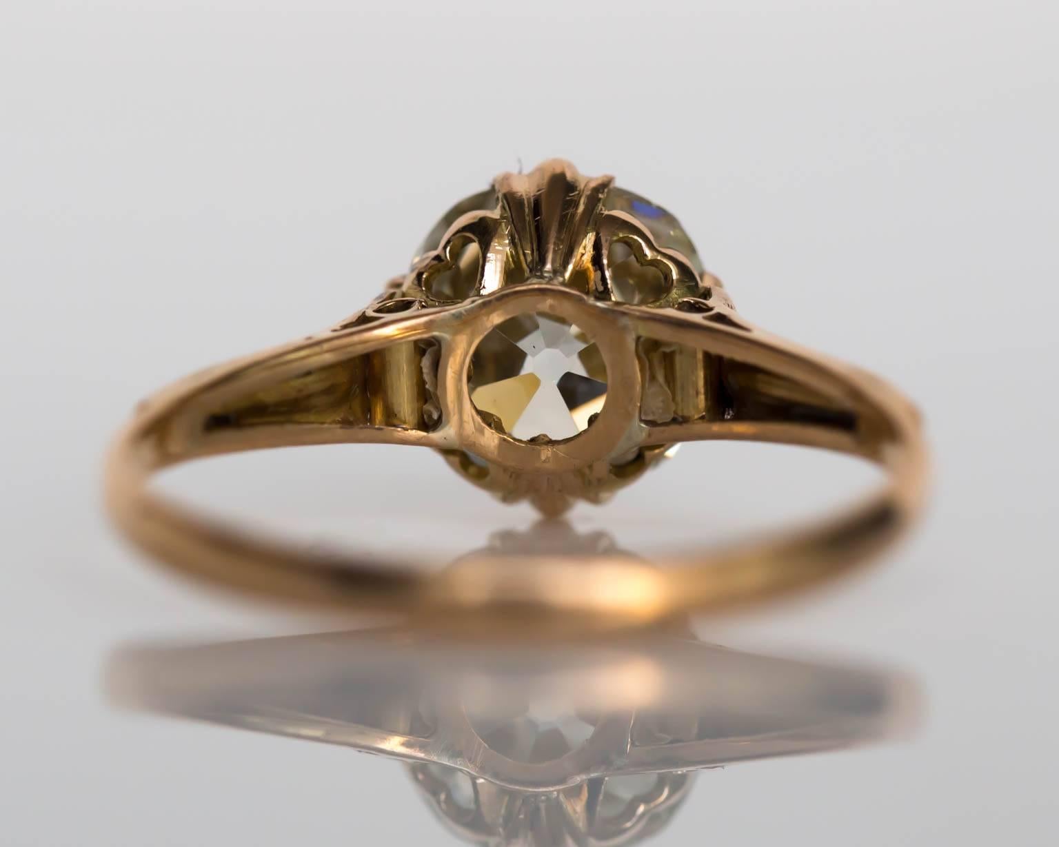 Women's 1890s Edwardian Yellow Gold GIA Certified 1.81 Carat Diamond Engagement Ring