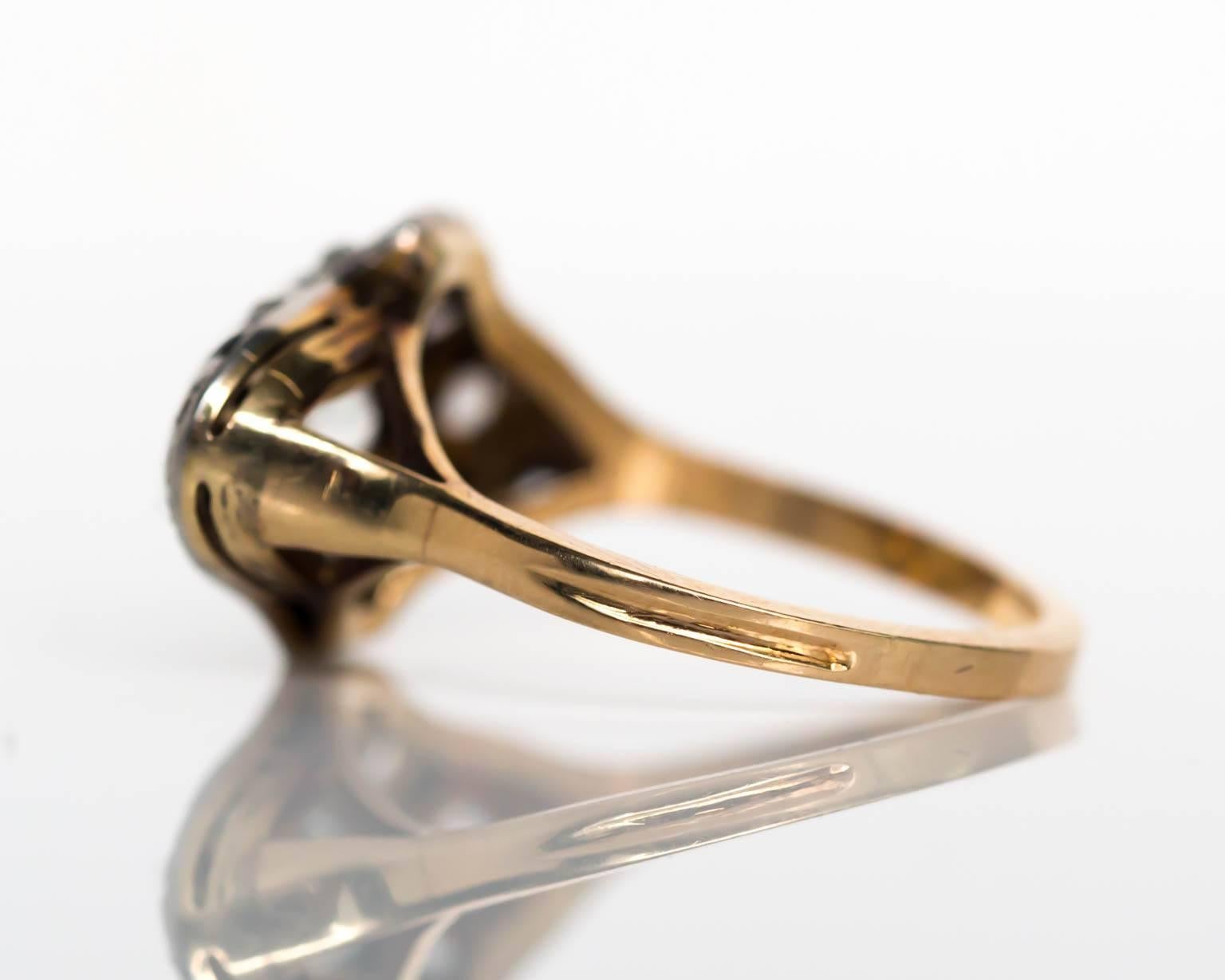 1905 Edwardian Platinum and Yellow Gold 1.05 Carat Diamond Engagement Ring 1