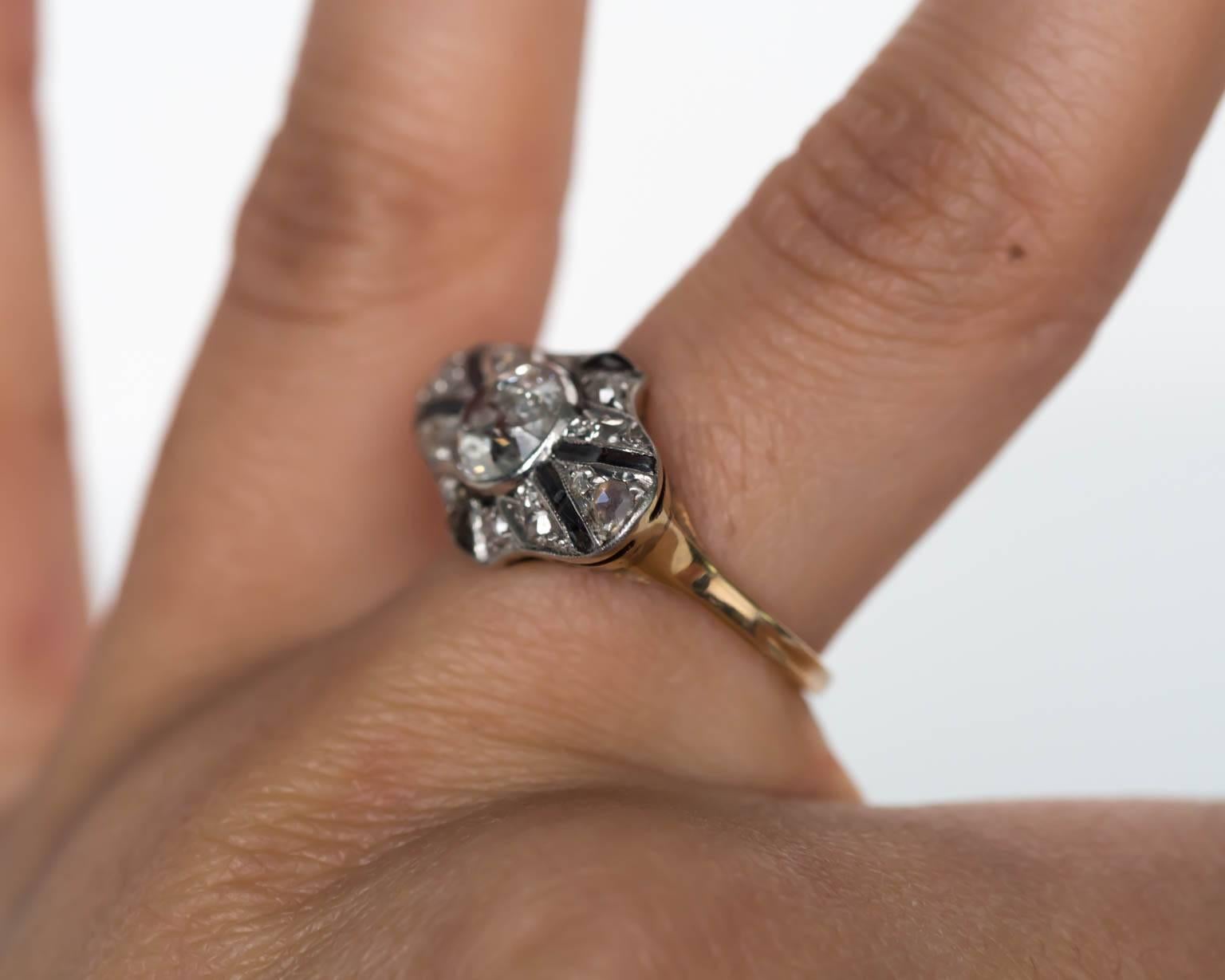 1905 Edwardian Platinum and Yellow Gold 1.05 Carat Diamond Engagement Ring 4
