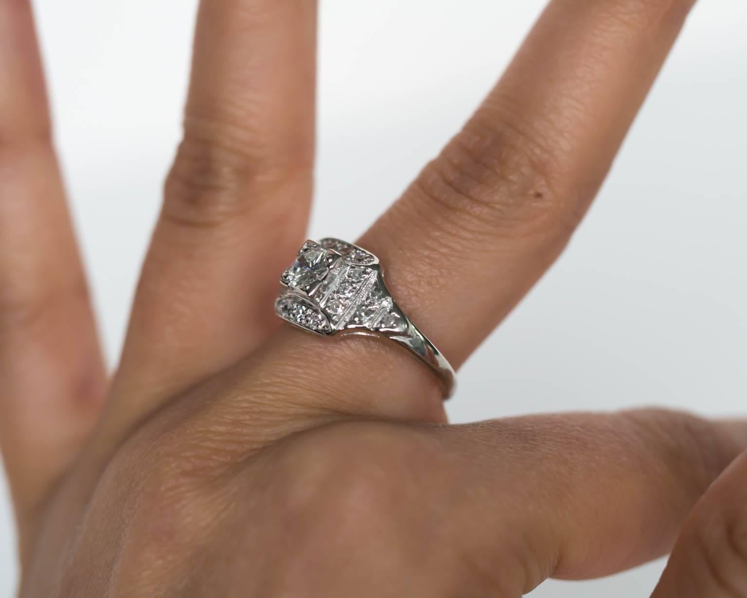 .42 Carat Diamond Platinum Engagement Ring In Excellent Condition In Atlanta, GA