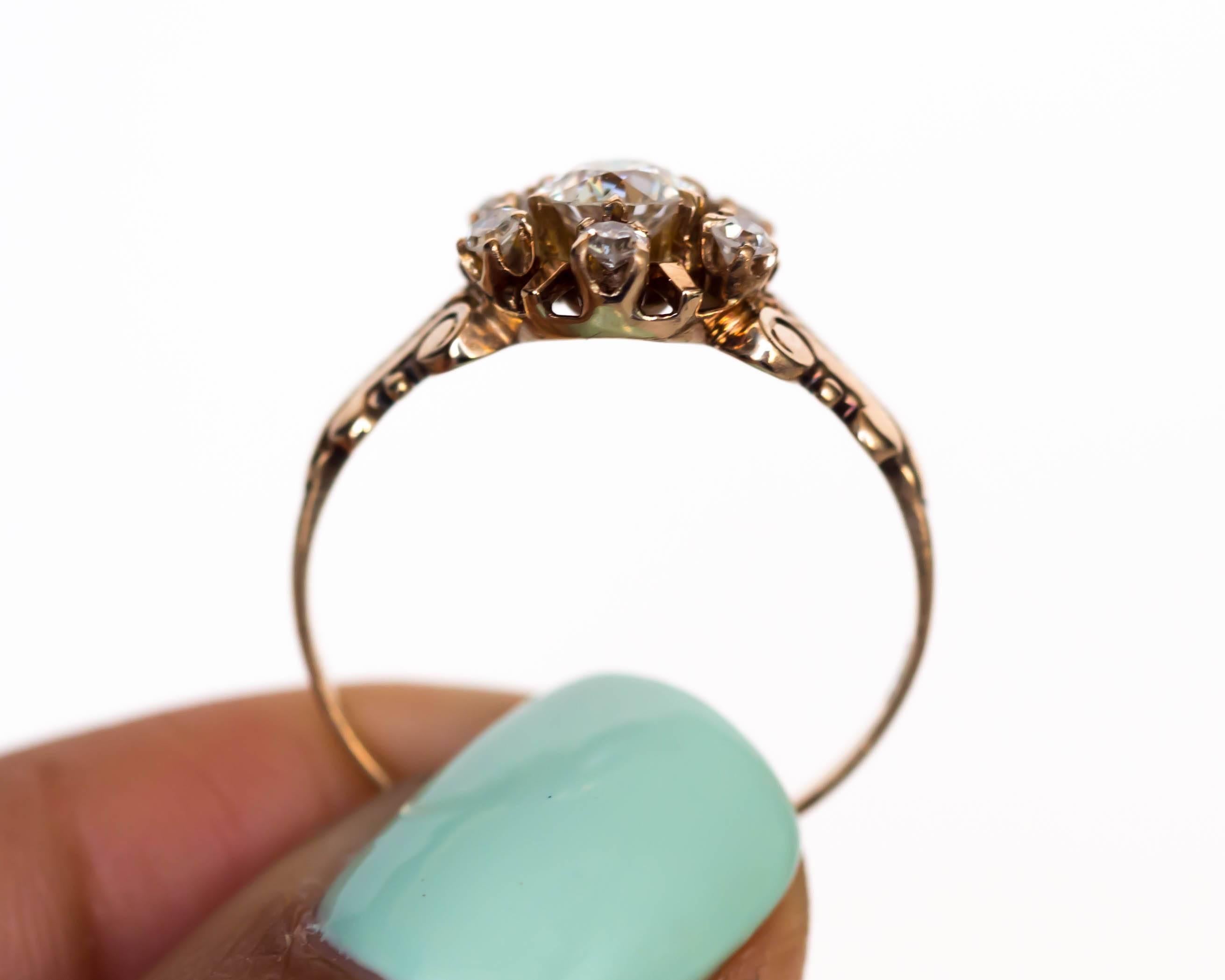 1880s Victorian GIA Certified .44 Carat Diamond Yellow Gold Engagement Ring In Excellent Condition In Atlanta, GA