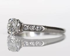 1940s Late Art Deco .65 Carat Diamond White Gold Engagement Ring
