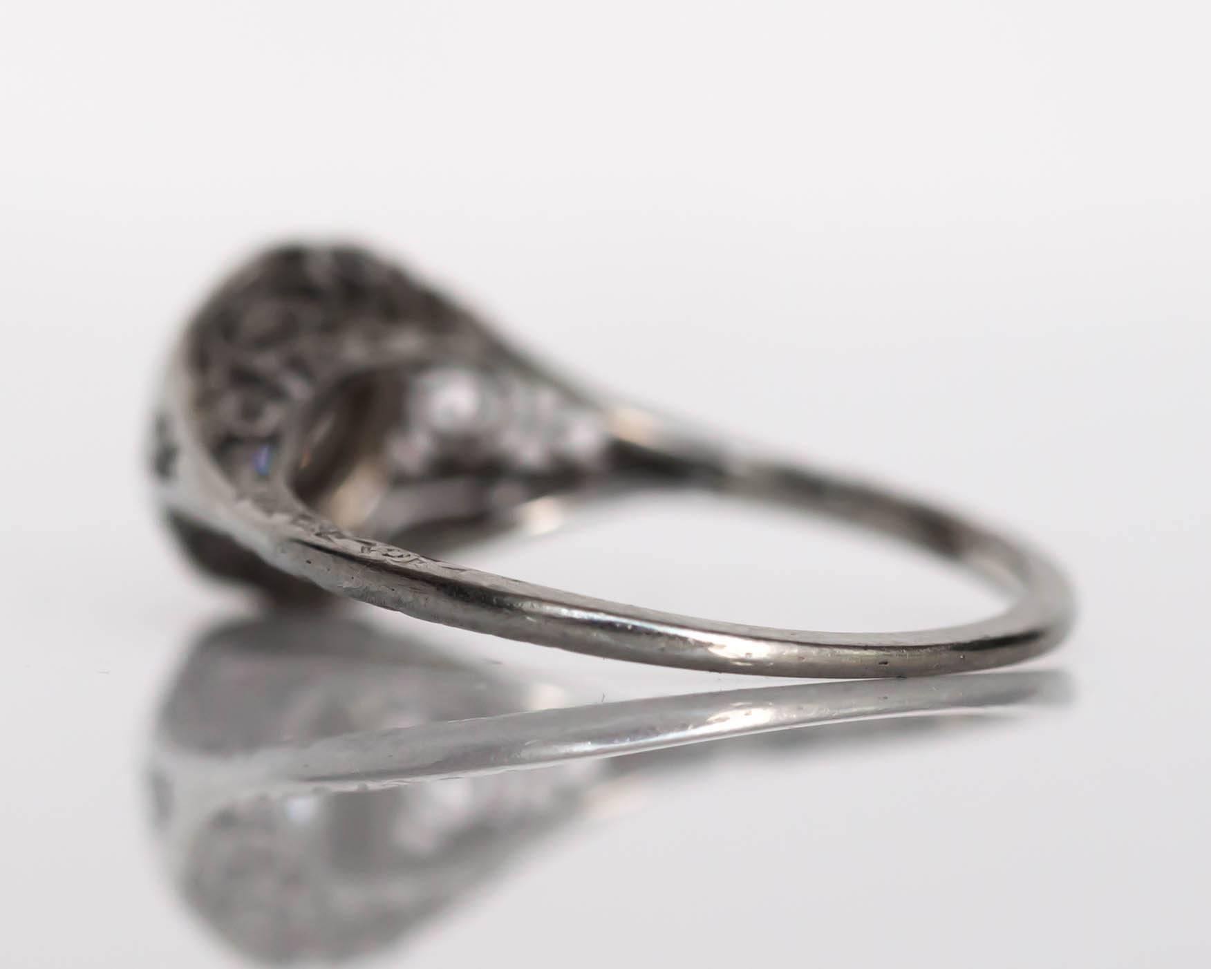 1930s Art Deco GIA Certified .35 Carat Diamond White Gold Engagement Ring Unisexe en vente