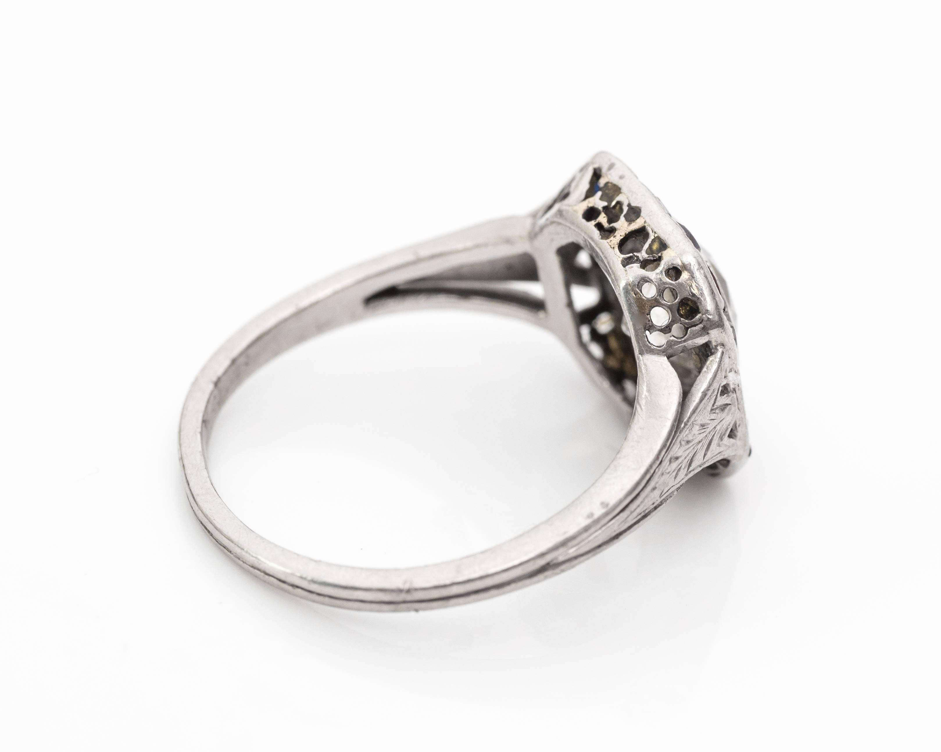 1920s Art Deco .95 Carat Old European Diamond Engagement Ring In Good Condition In Atlanta, GA