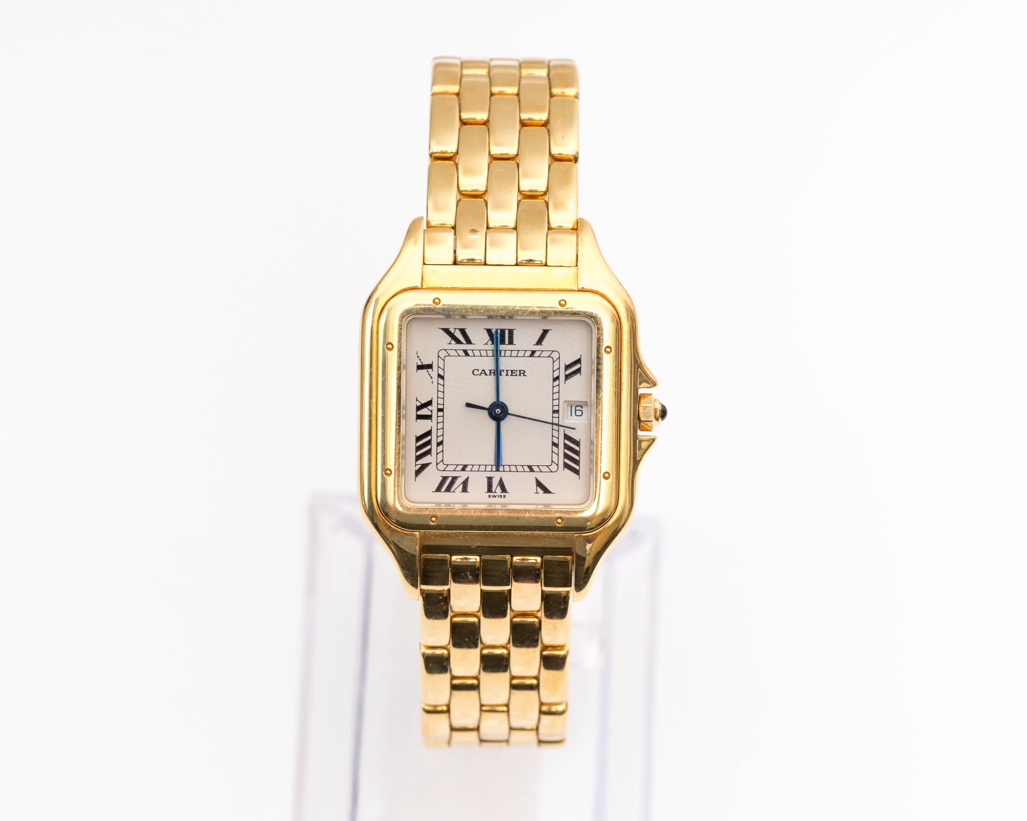 Cartier Yellow Gold Panther Medium Quartz Wristwatch In Good Condition In Atlanta, GA