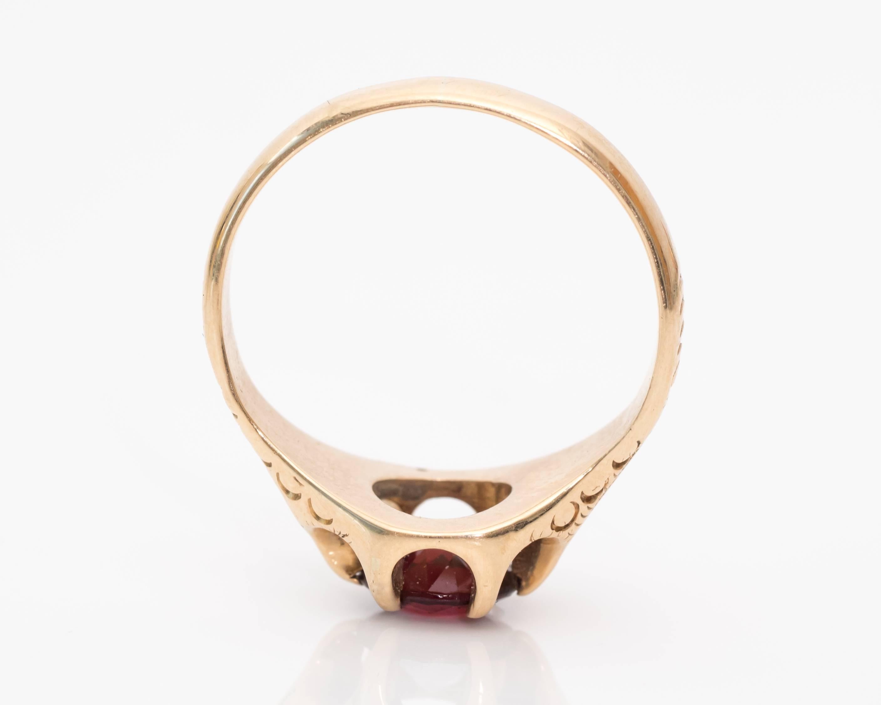 gold ring red stone