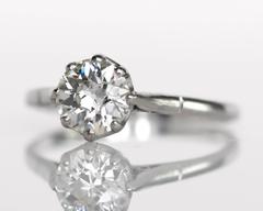 1920s Art Deco GIA Certified 1.08 Carat Diamond Platinum Engagement Ring