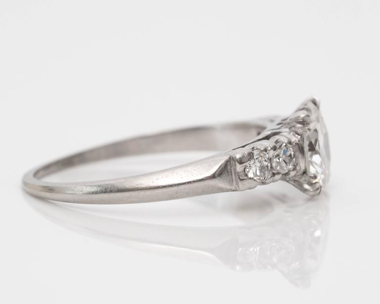 GIA Certified .99 Carat Diamond Platinum Engagement Ring, circa 1935 ...