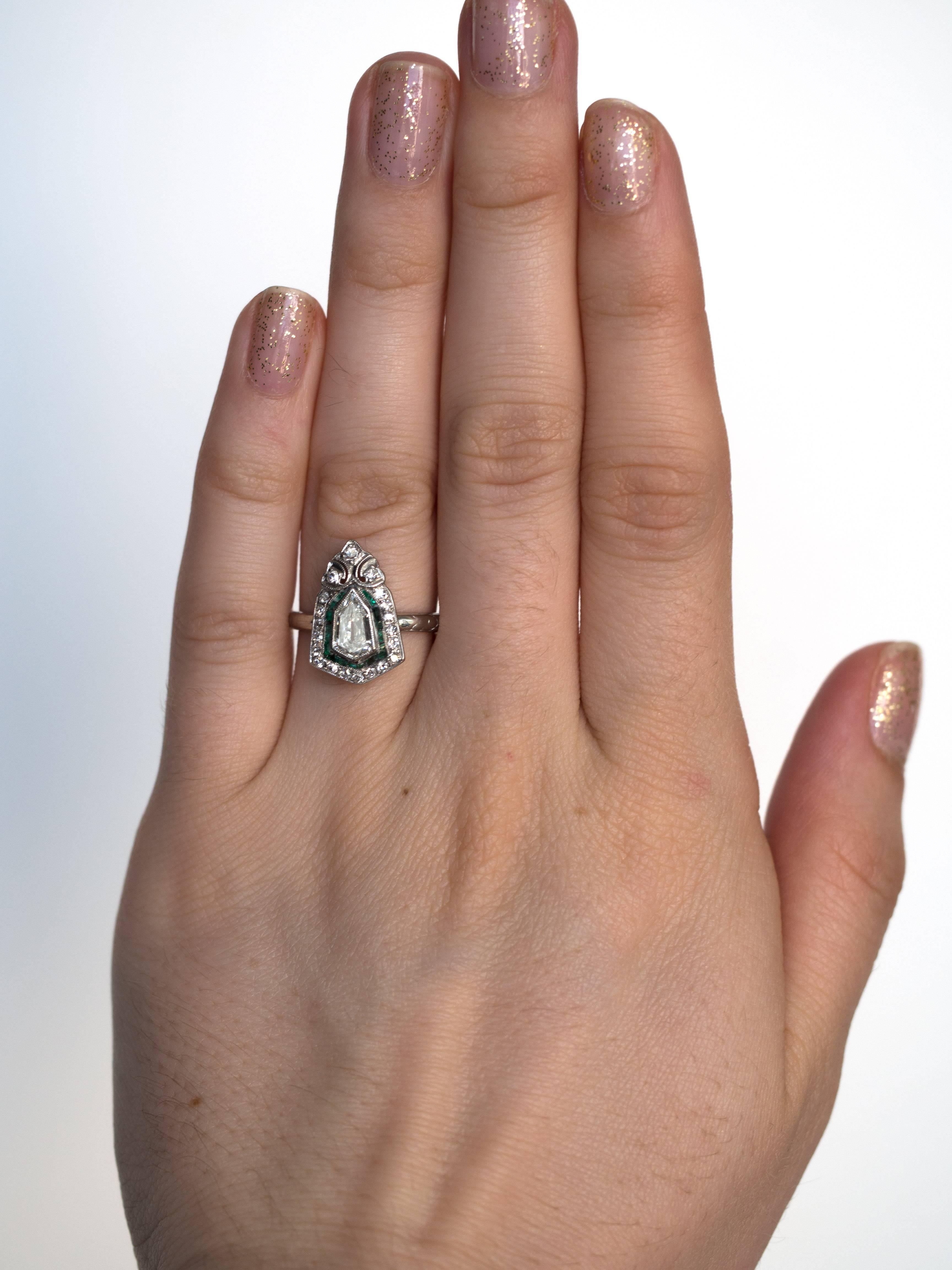 1920s Art Deco .85 Carat Diamond Platinum Engagement Ring 3
