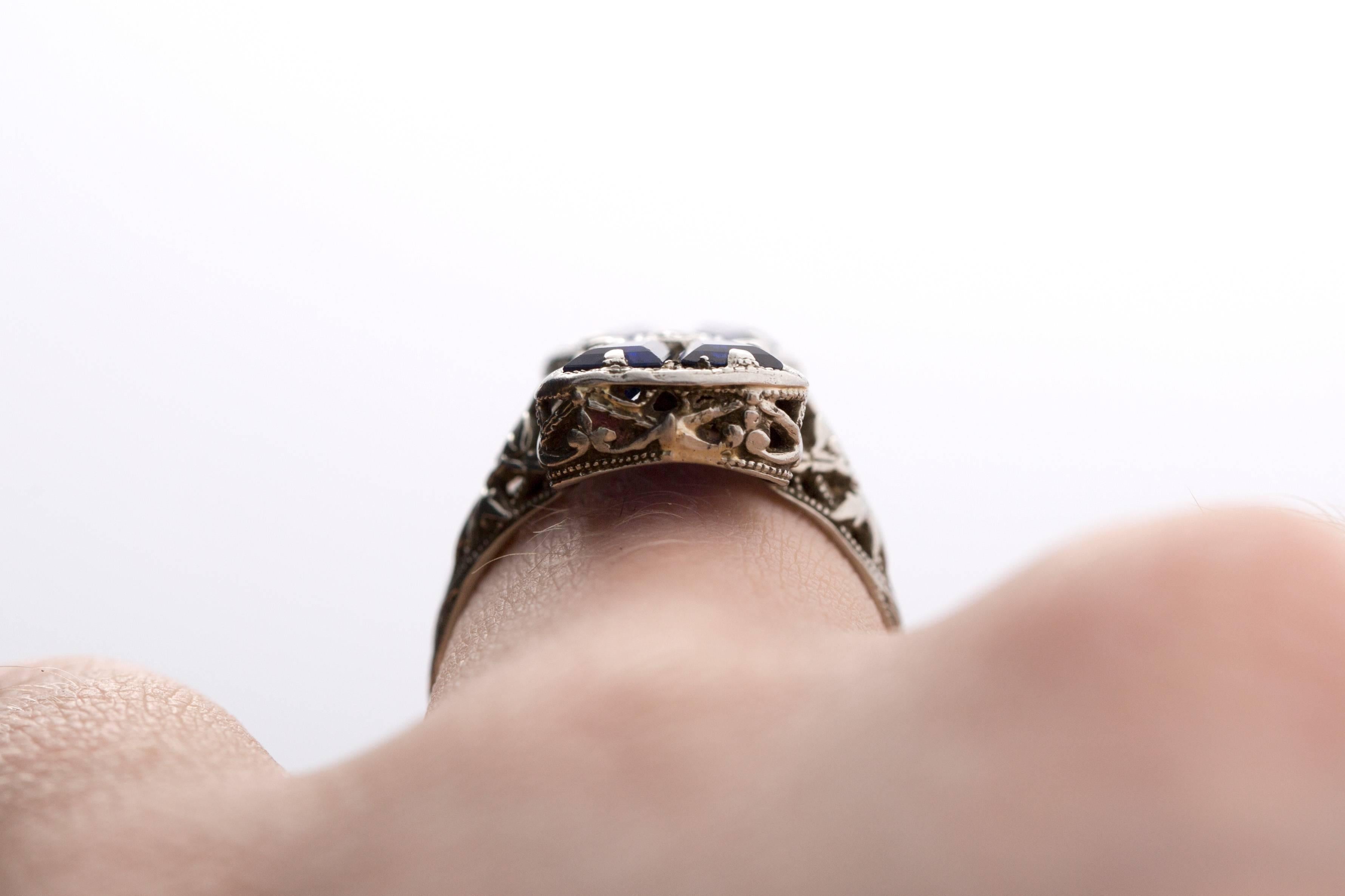 Art Deco 1930 18 Karat White Gold .01 Carat Antique Single Cut Diamond Engagement Ring