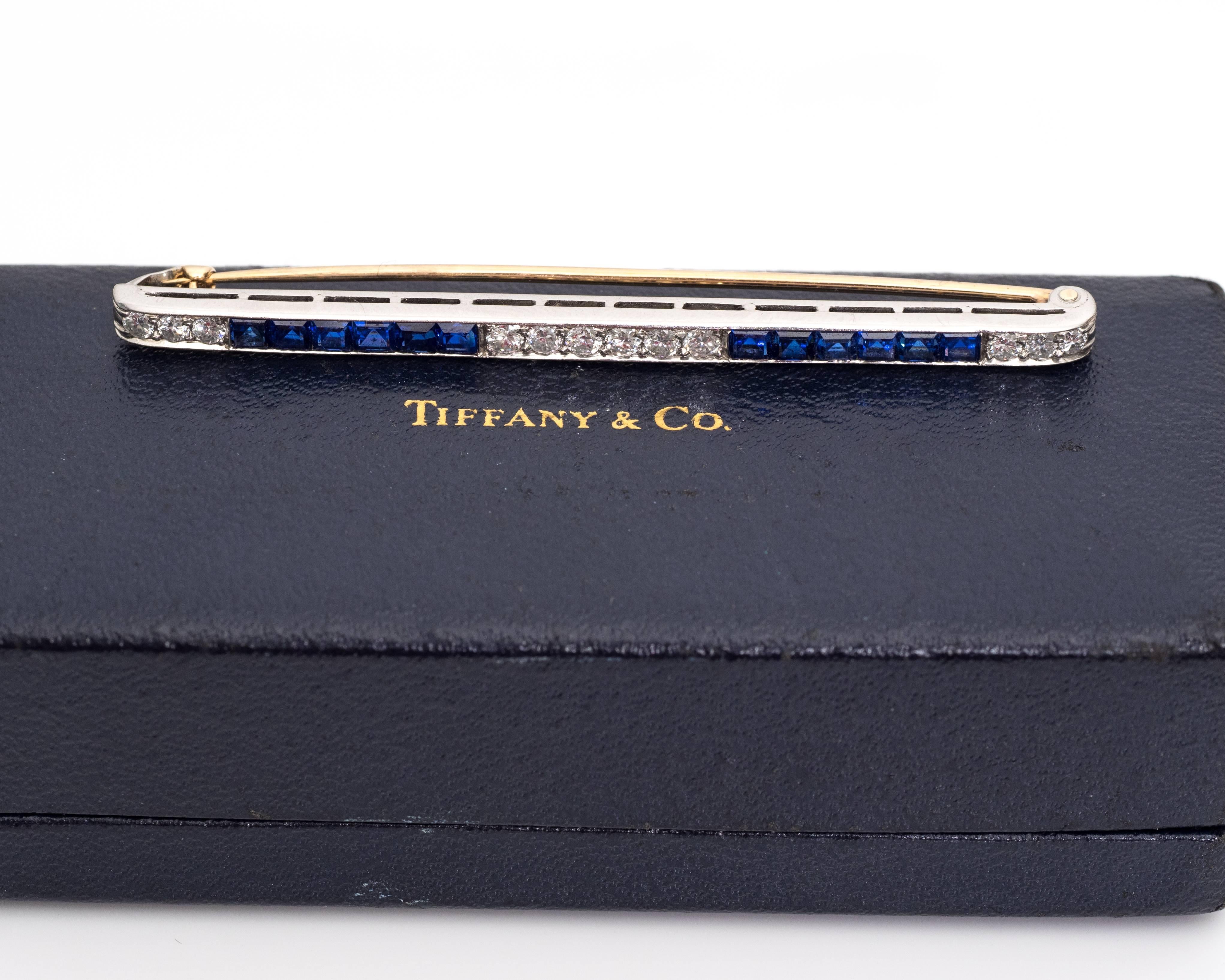 1940s Tiffany & Co. Diamond Platinum Bar Pin Brooch 2