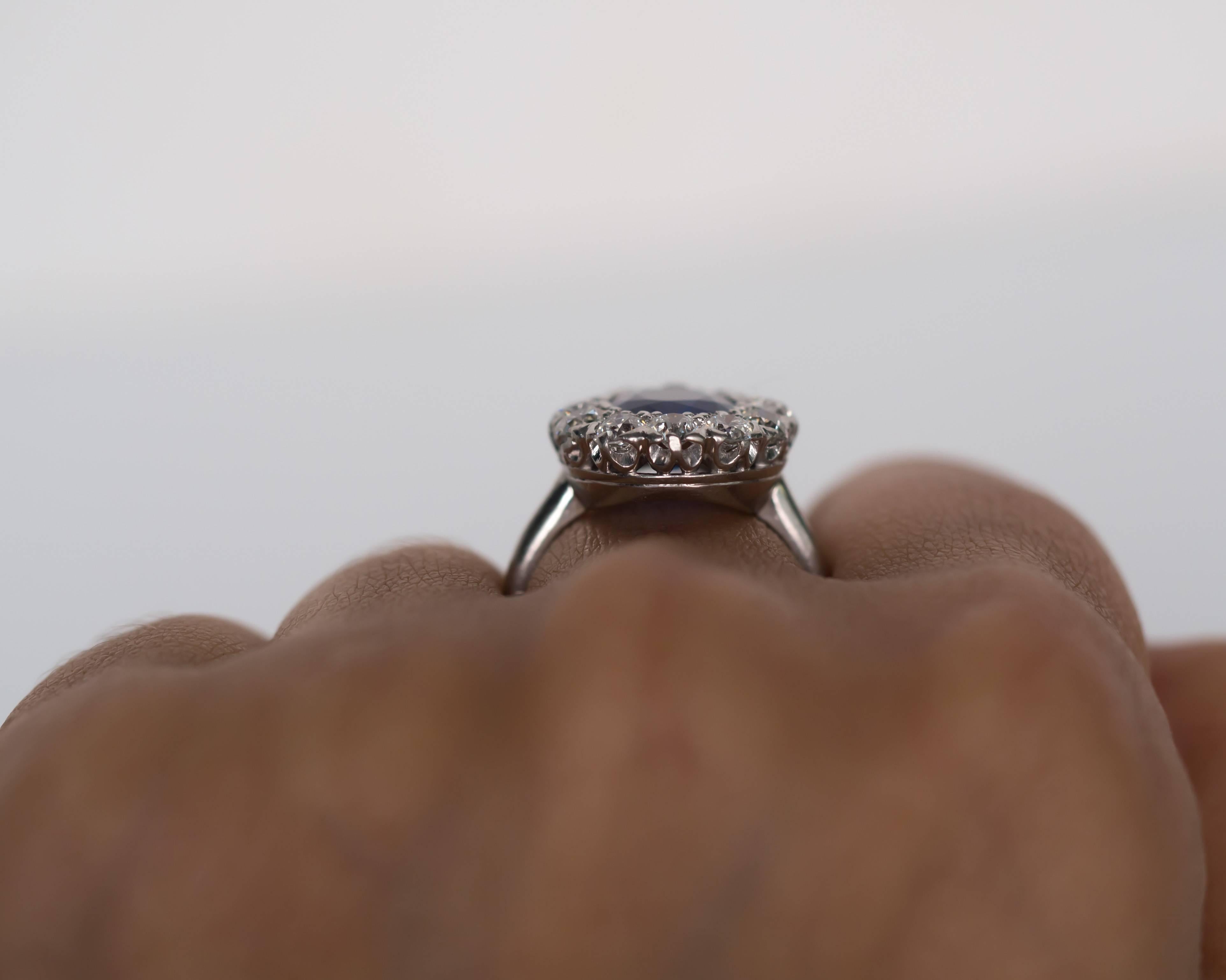 1905 Platinum AGL Certified Tiffany & Co. Sapphire and Diamond Engagement Ring 2