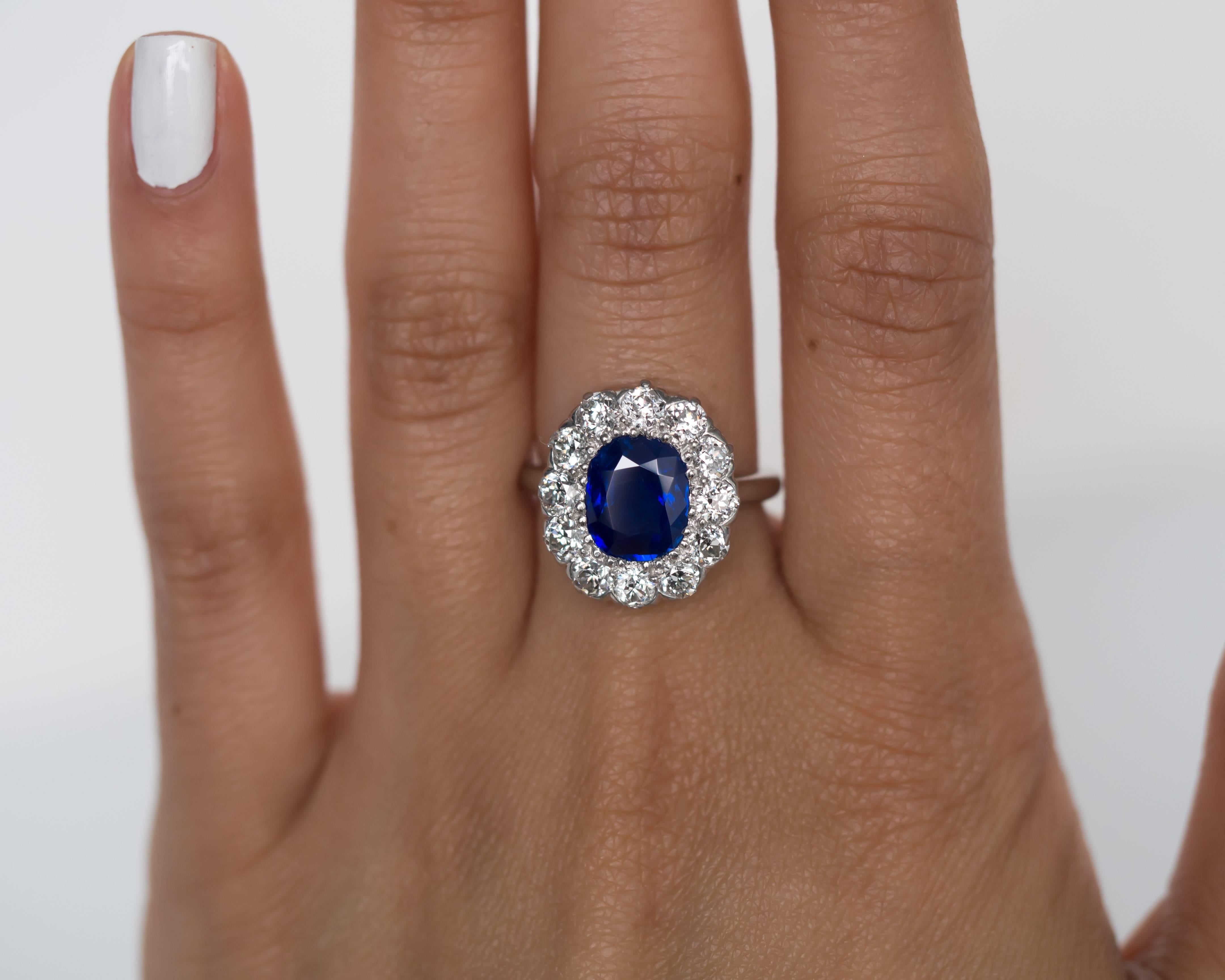 Women's 1905 Platinum AGL Certified Tiffany & Co. Sapphire and Diamond Engagement Ring