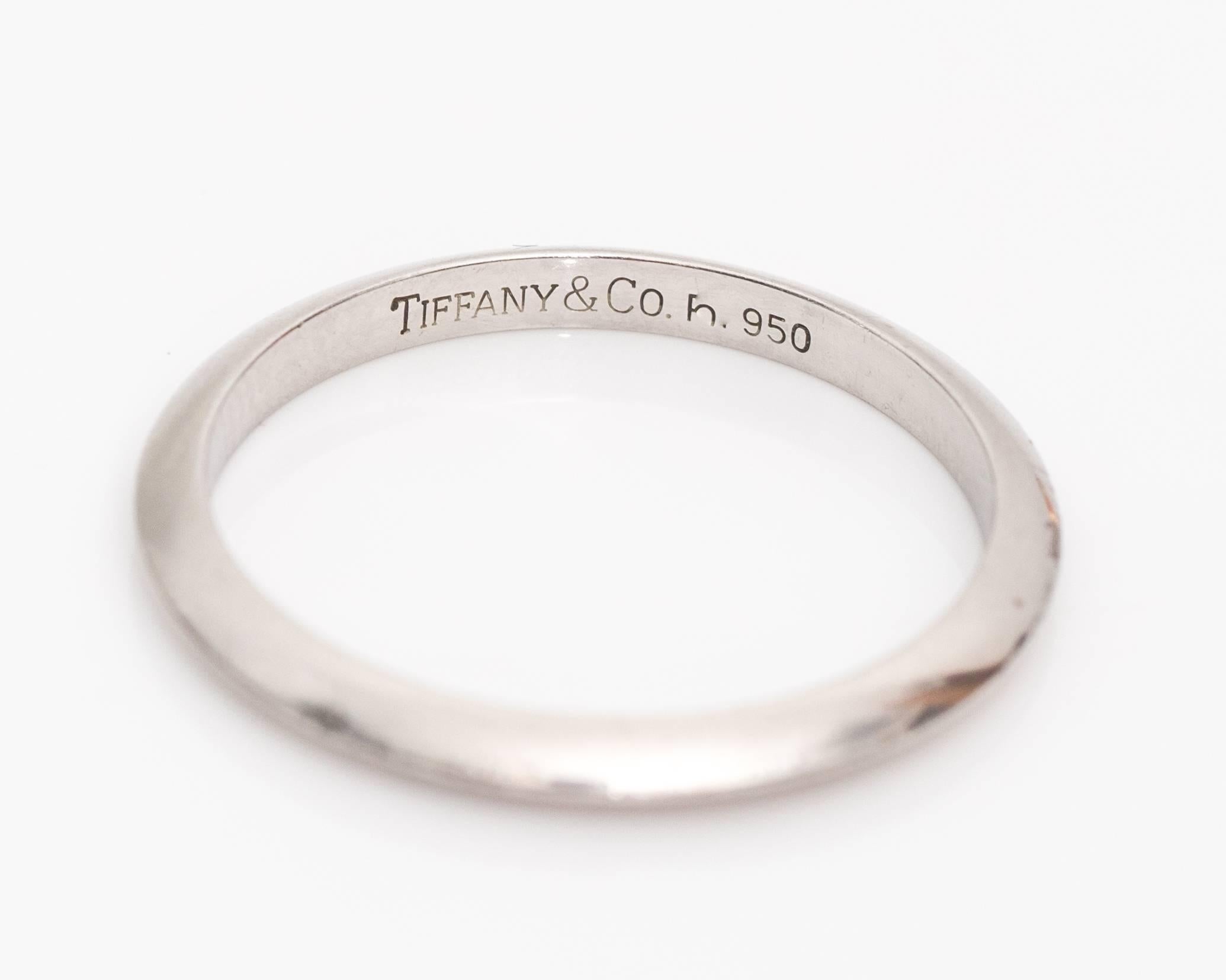 1950s Tiffany and Co. Platinum Knife Edge Wedding Bands at 1stDibs