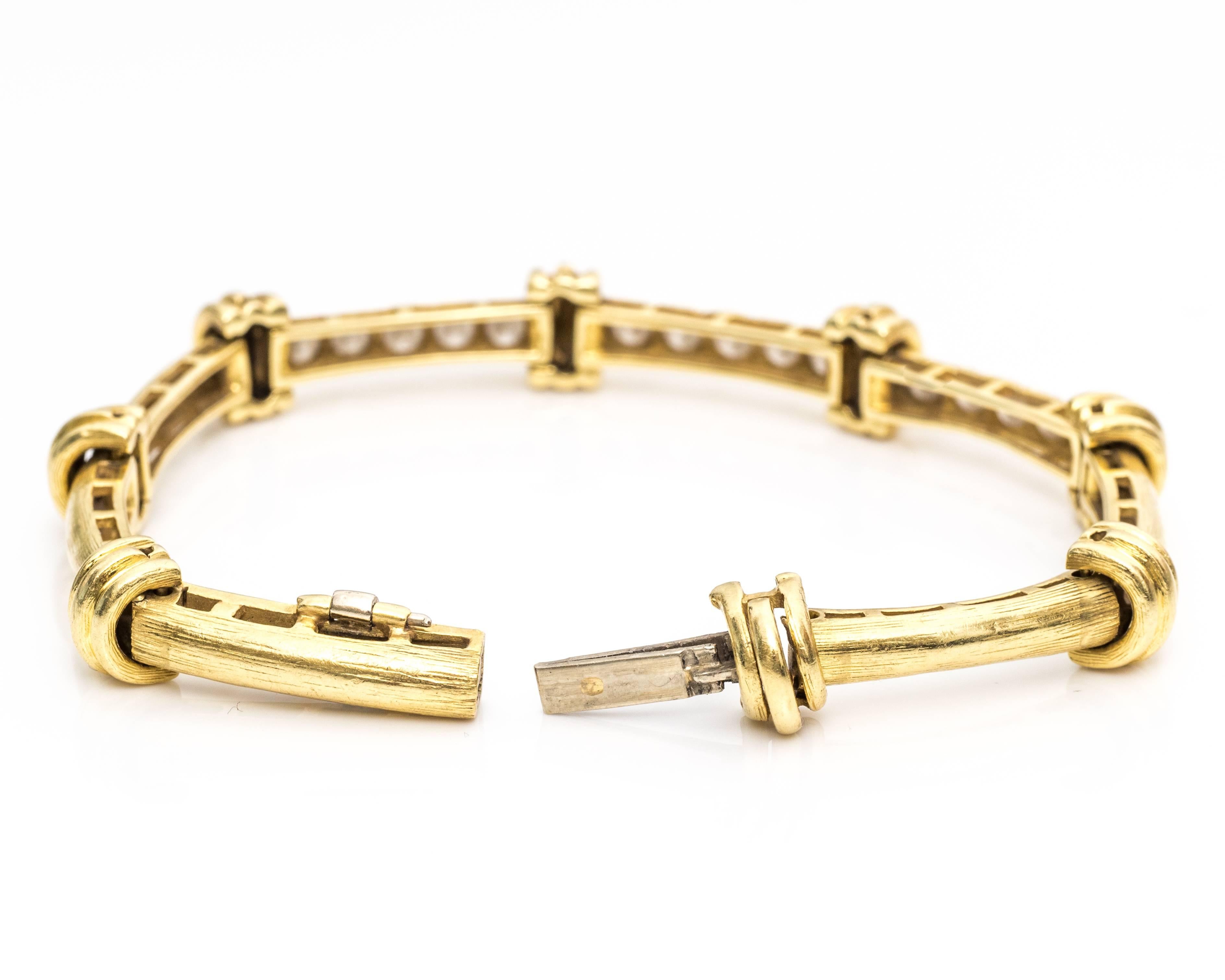 Women's or Men's 1990s Diamond Gold Dunay Bracelet