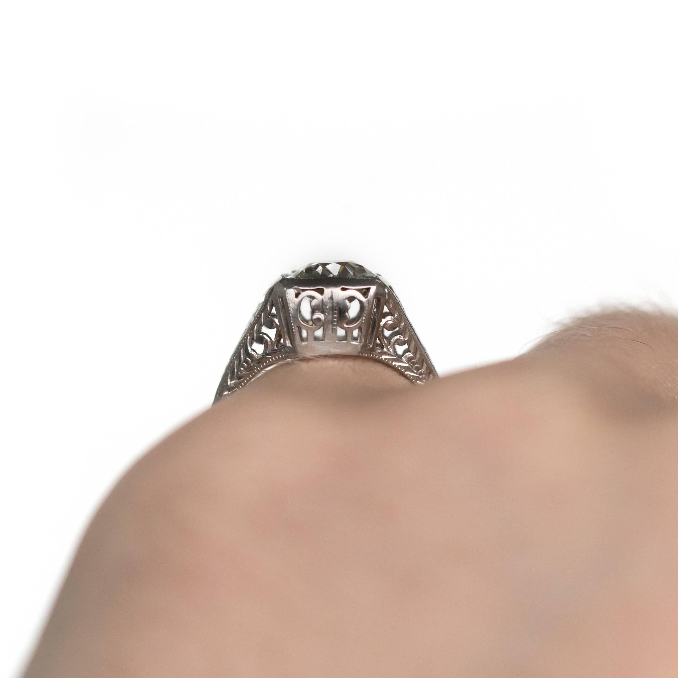 1910s Edwardian 1.04 Carat GIA Certified Diamond Platinum Engagement Ring 4