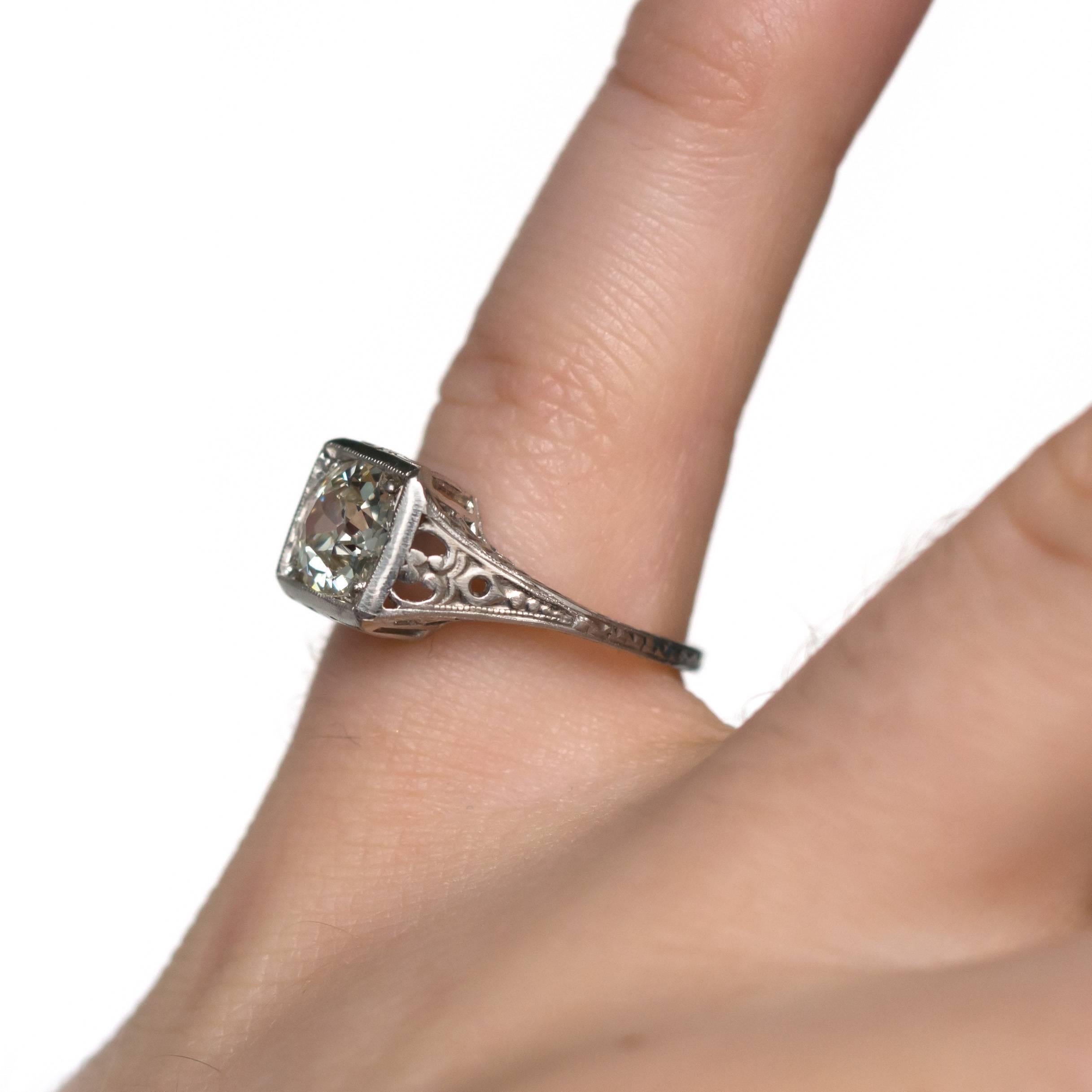 1910s Edwardian 1.04 Carat GIA Certified Diamond Platinum Engagement Ring 3