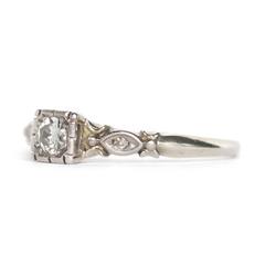 1940s Art Deco .20 Carat Diamond White Gold Engagement Ring