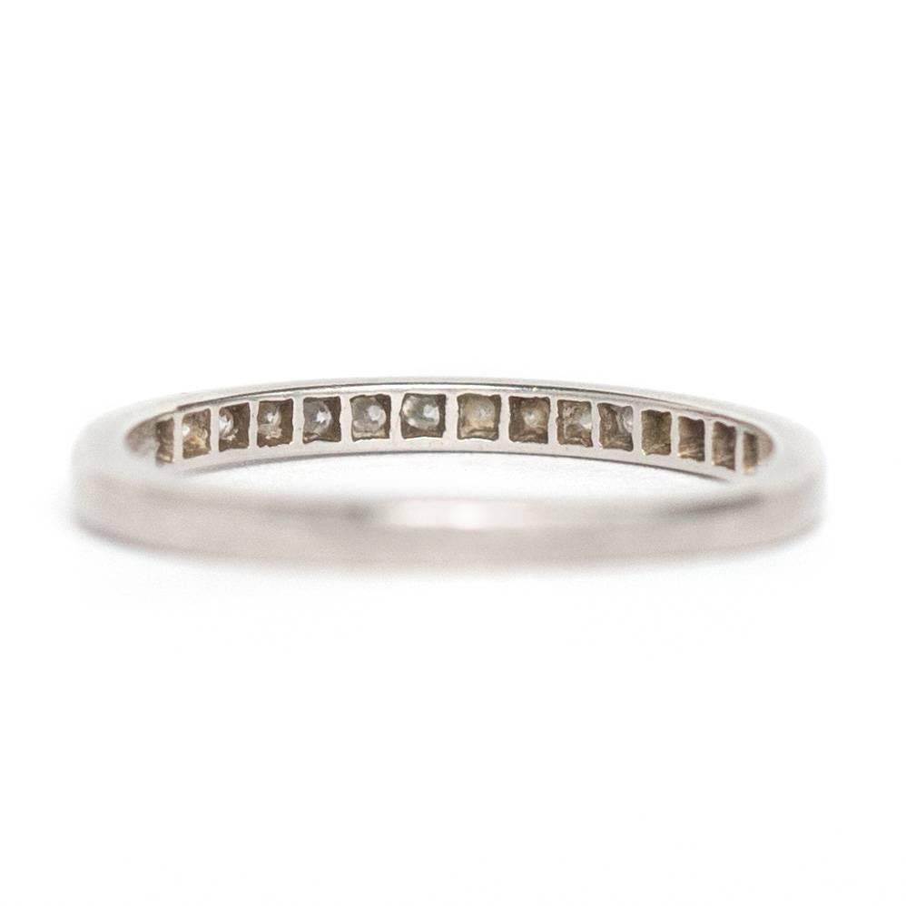 Women's or Men's 1930s Art Deco Diamond Platinum Wedding Band Ring