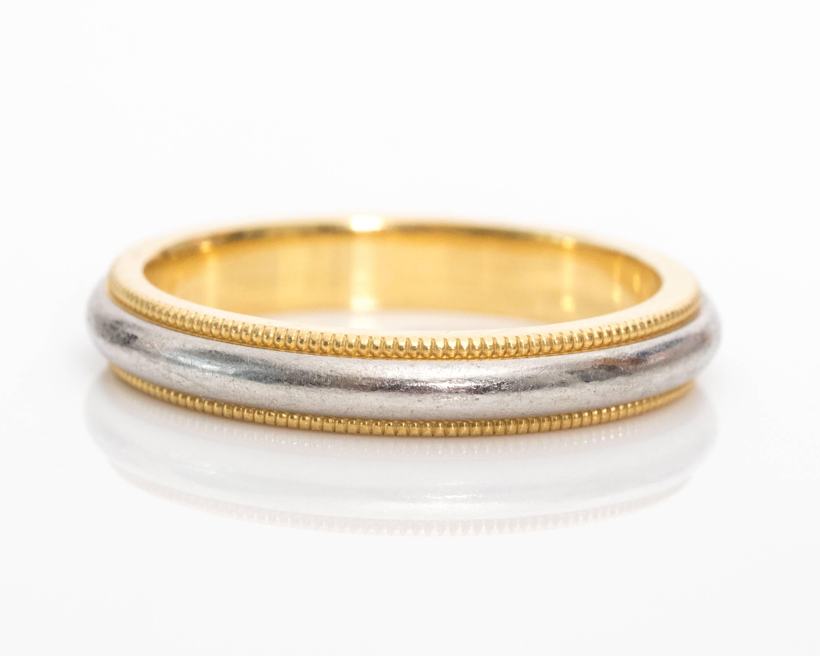 No detail is overlooked for this classic, yet modern Tiffany & Co. wedding band. The perfect accent to your loved one's new engagement ring! Say 