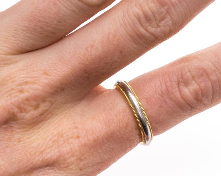 Women's or Men's Tiffany & Co. Wedding Band Yellow Gold Platinum Ring