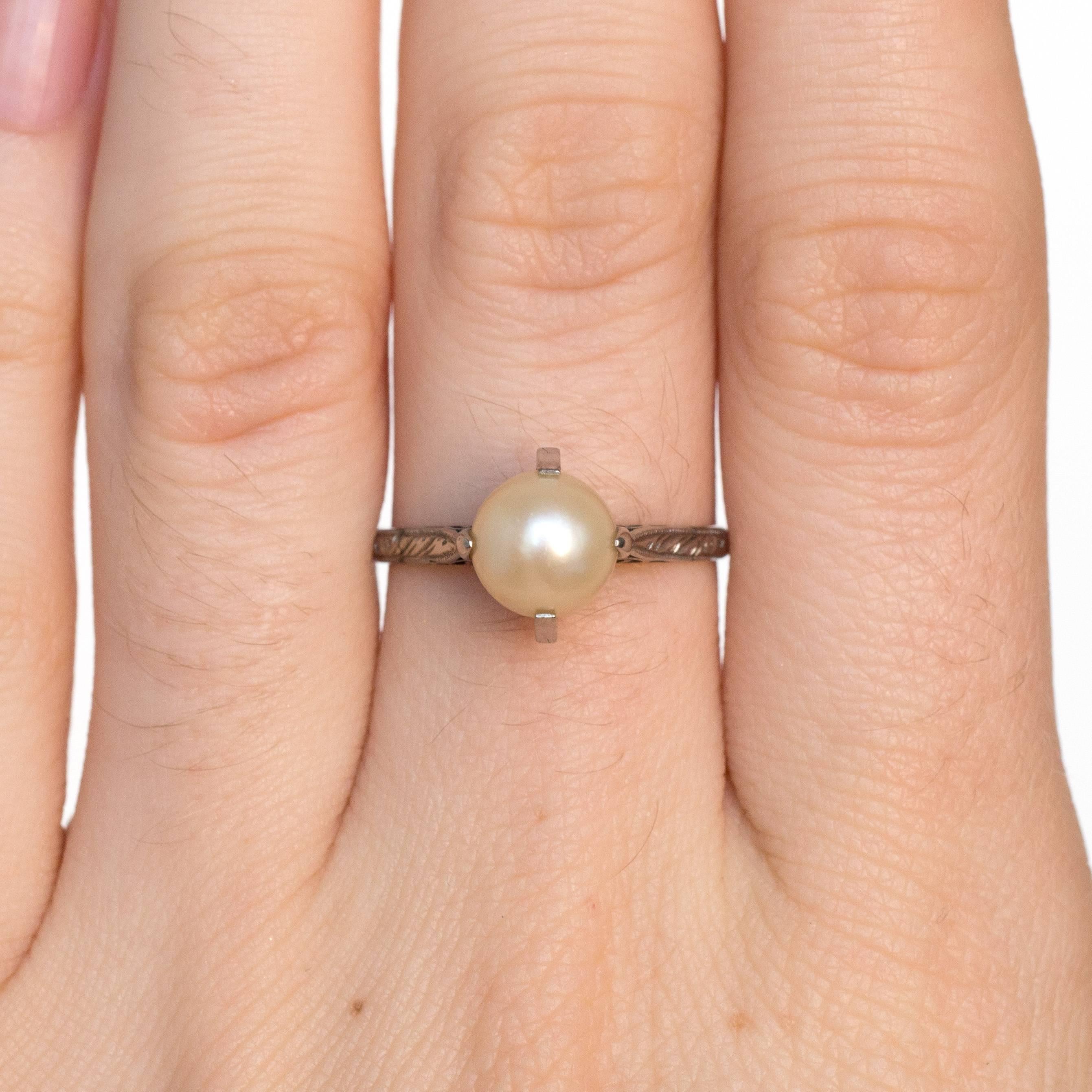 1890s Victorian 2 Carat Natural Pearl Platinum Engagement Ring 1