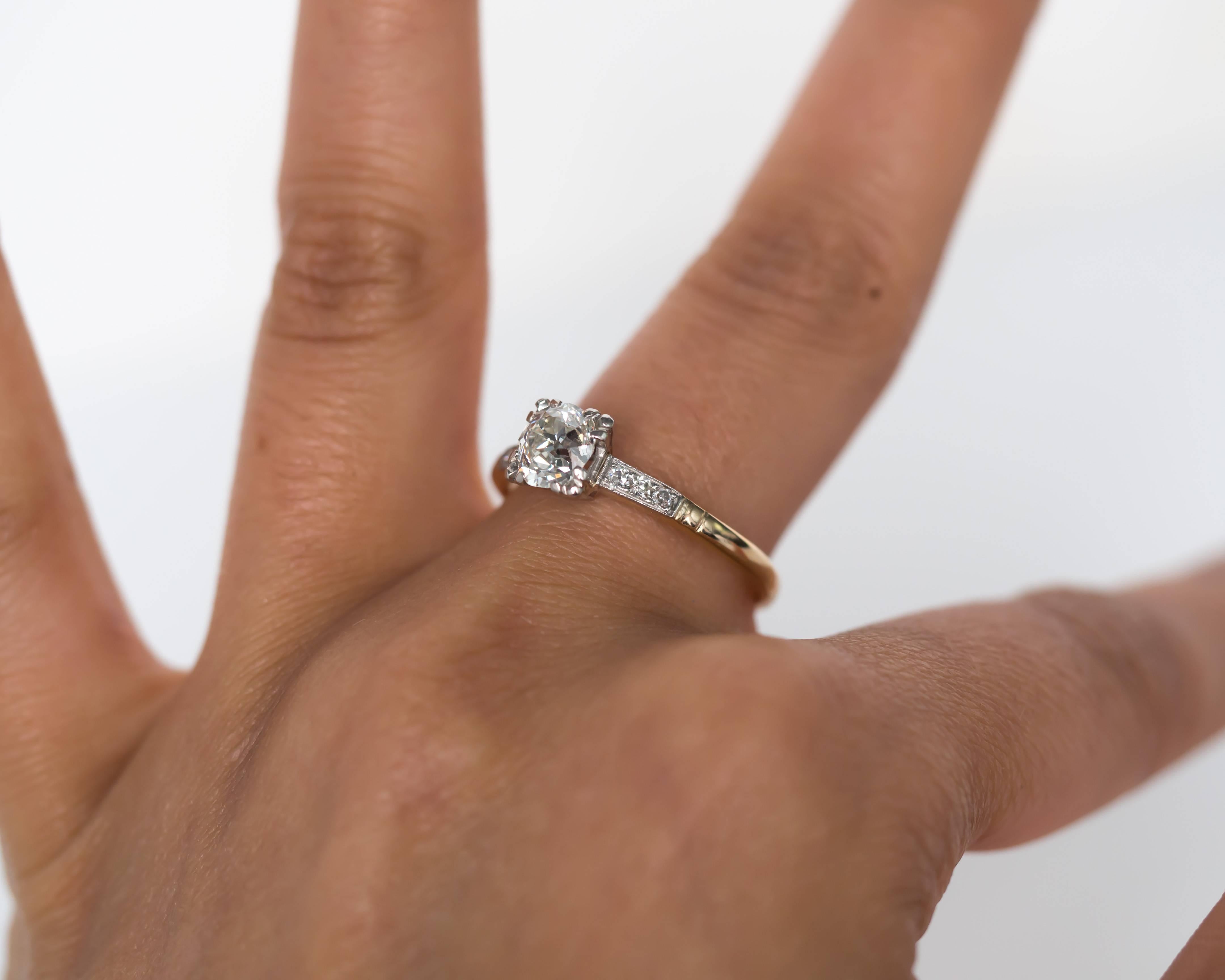 1880s Victorian .95 Carat Diamond Yellow Gold Platinum Engagement Ring In Excellent Condition In Atlanta, GA