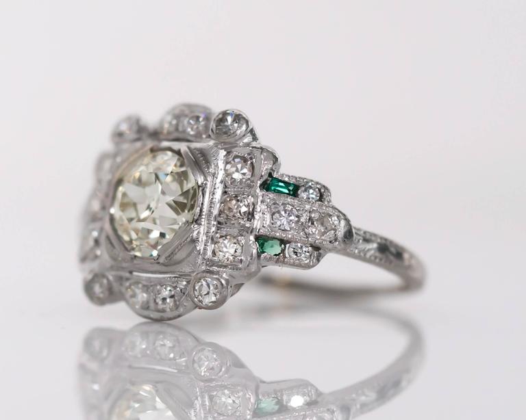 1920s Art Deco Platinum GIA Certified 1.03 Carat Diamond Engagement ...