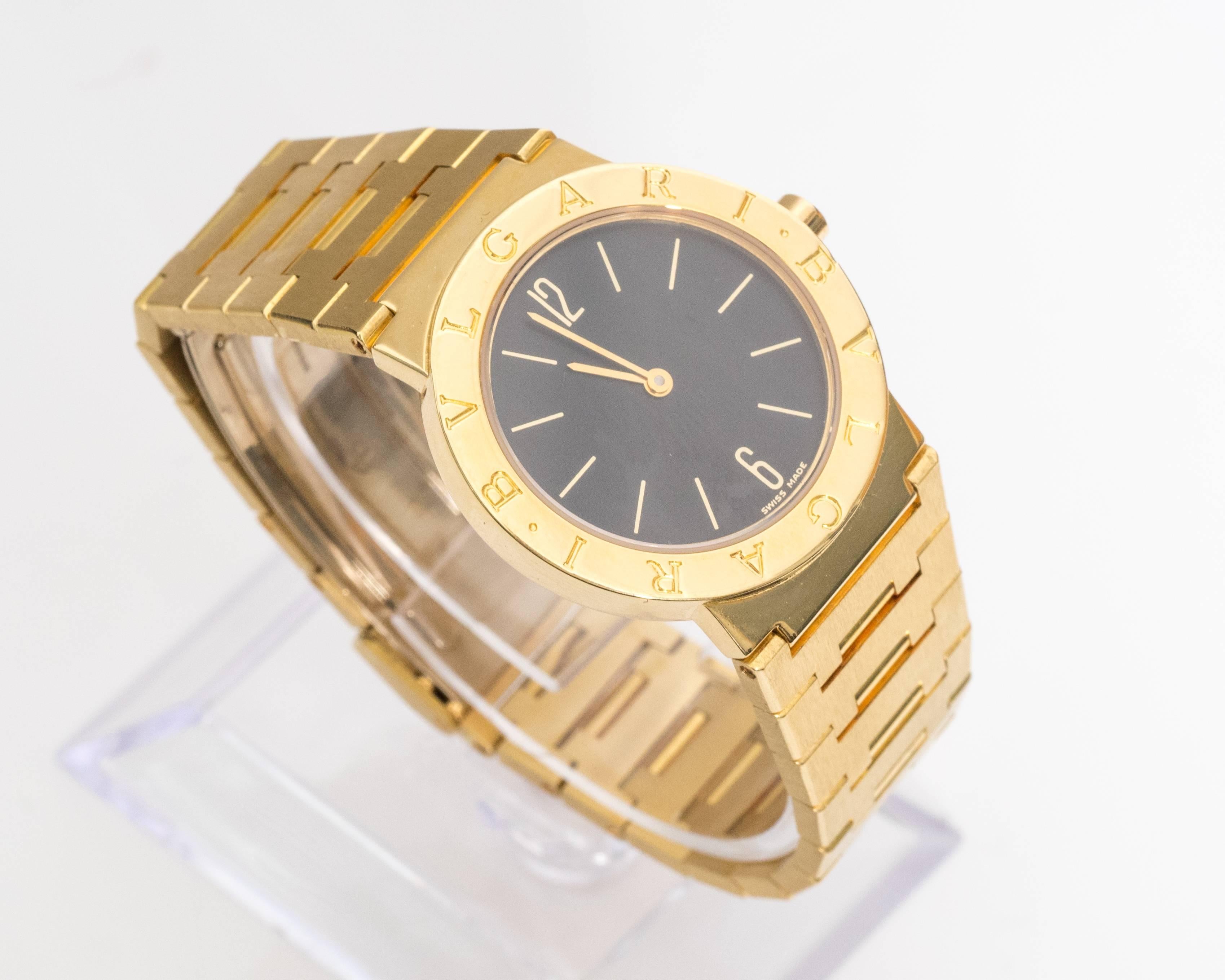 Women's Bulgari Ladies 18 Karat Yellow Gold Wrist Watch