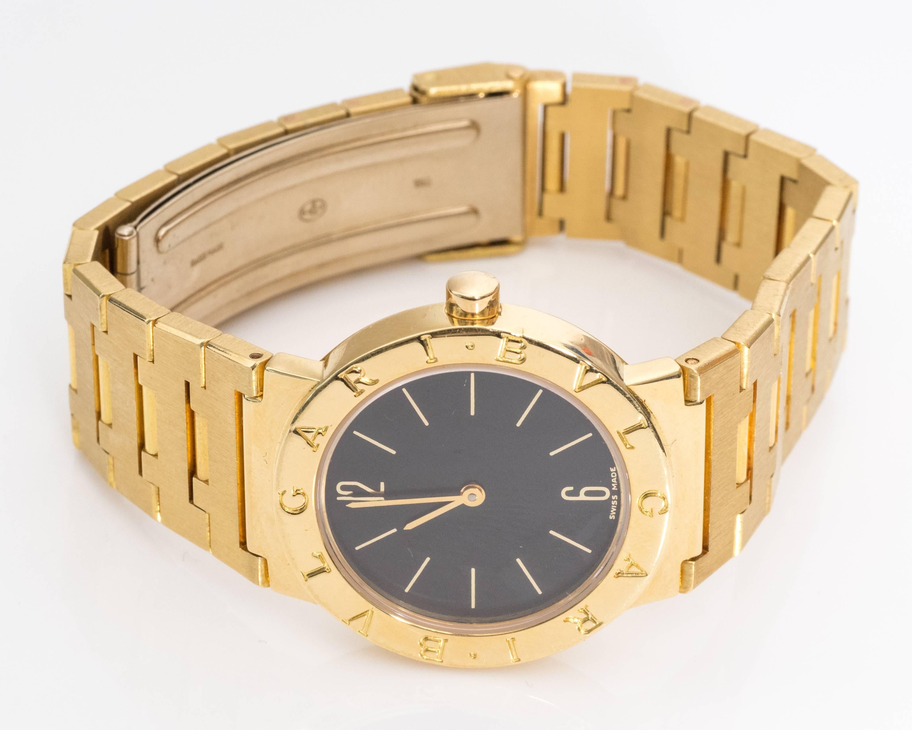 Bulgari Ladies 18 Karat Yellow Gold Wrist Watch 3