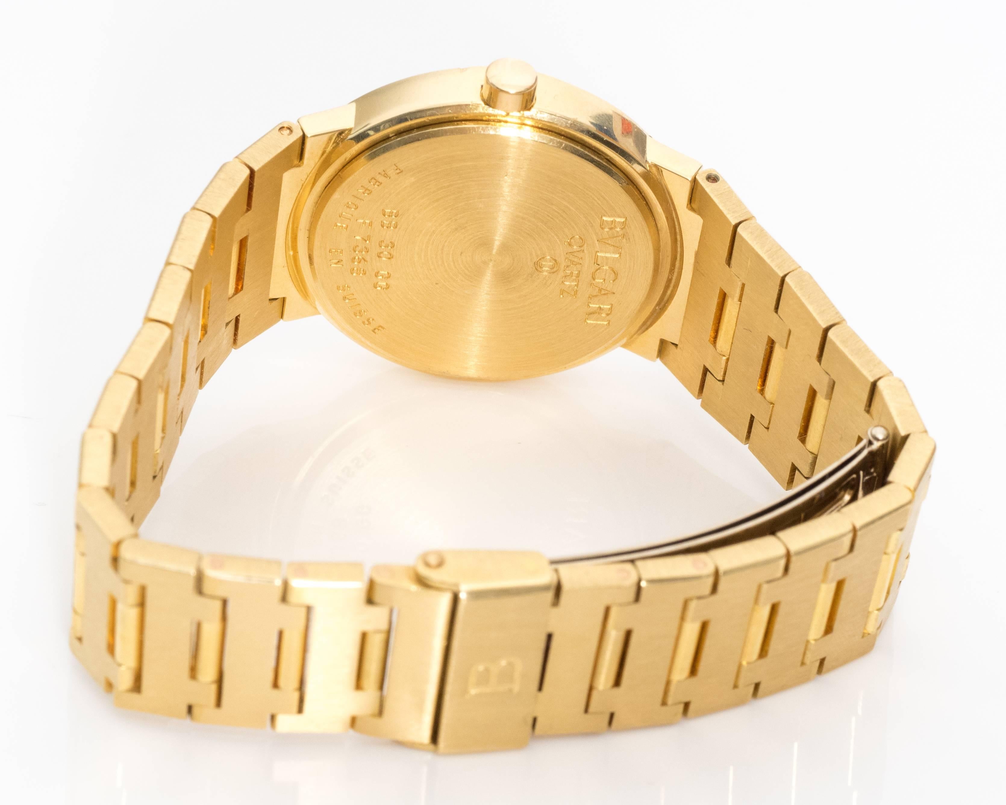 Bulgari Ladies 18 Karat Yellow Gold Wrist Watch 4