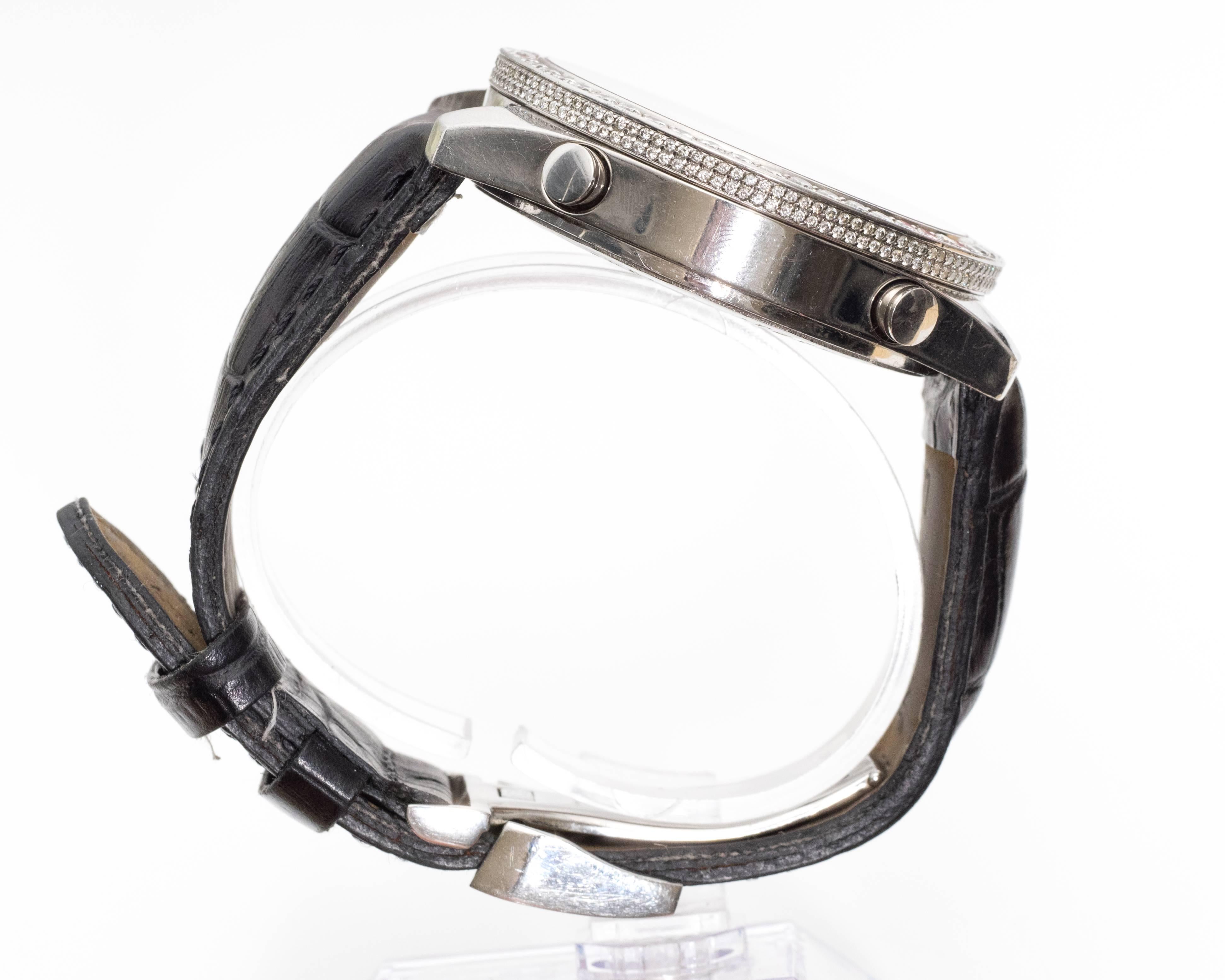 Modern Jacob & Co. Stainless Steel Diamond Bezel Wristwatch