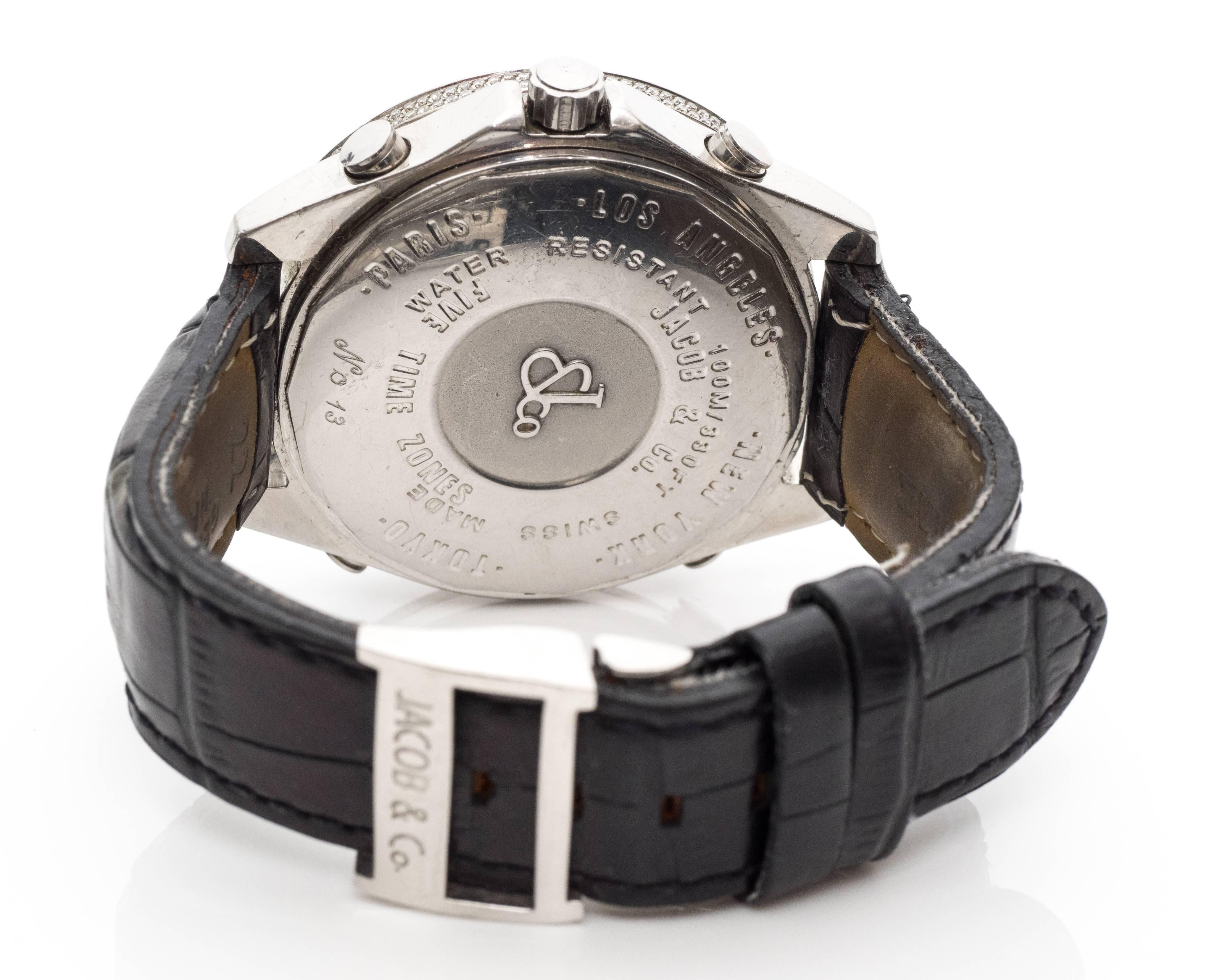 Jacob & Co. Stainless Steel Diamond Bezel Wristwatch 1