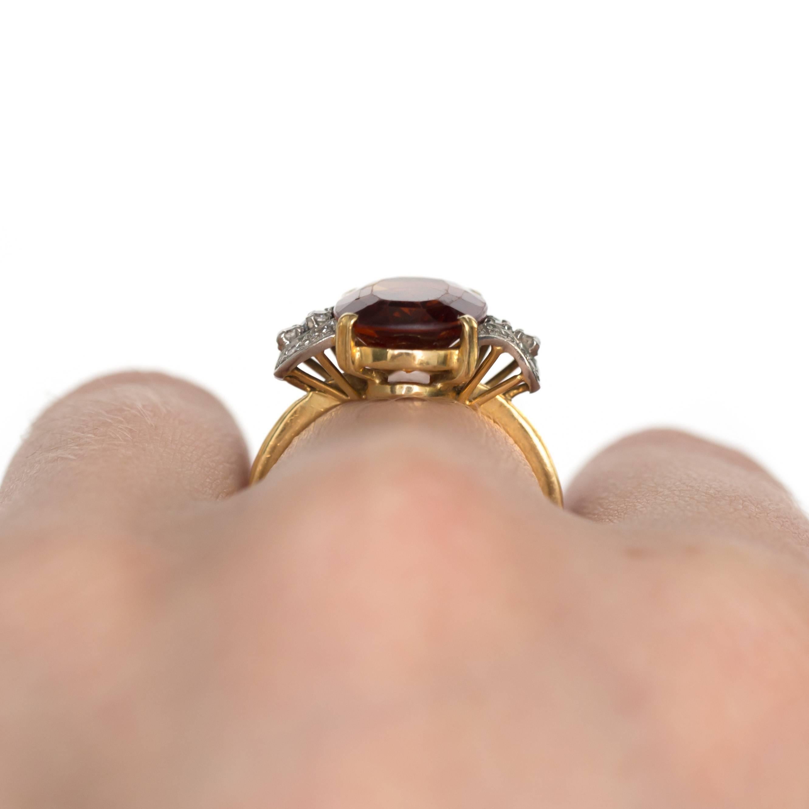 Women's 1950s H.Stern 4 Carat Citrine Diamond Yellow Gold Ring