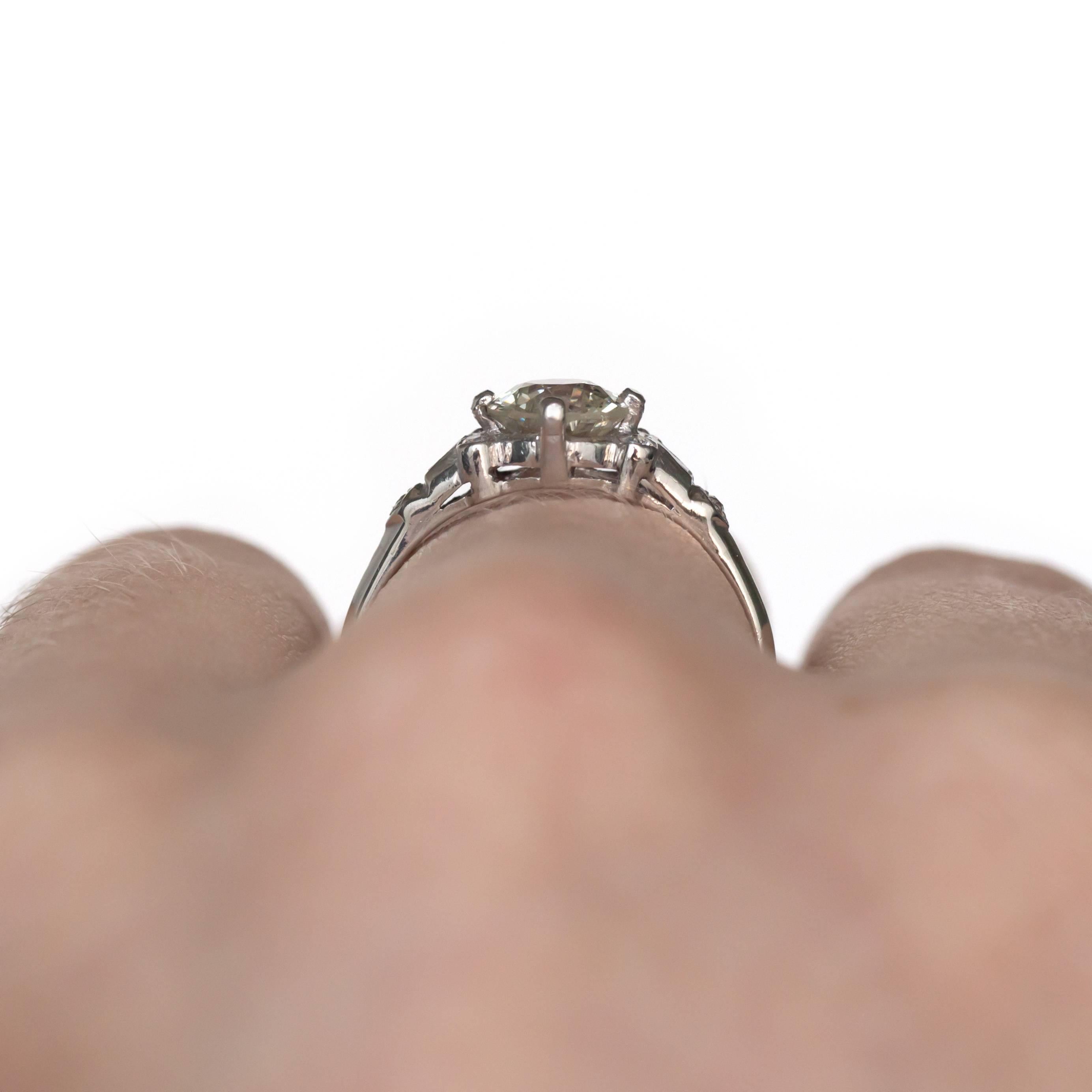 Edwardian 1.04 Carat Old European Brilliant Cut Diamond Platinum Engagement Ring For Sale 1