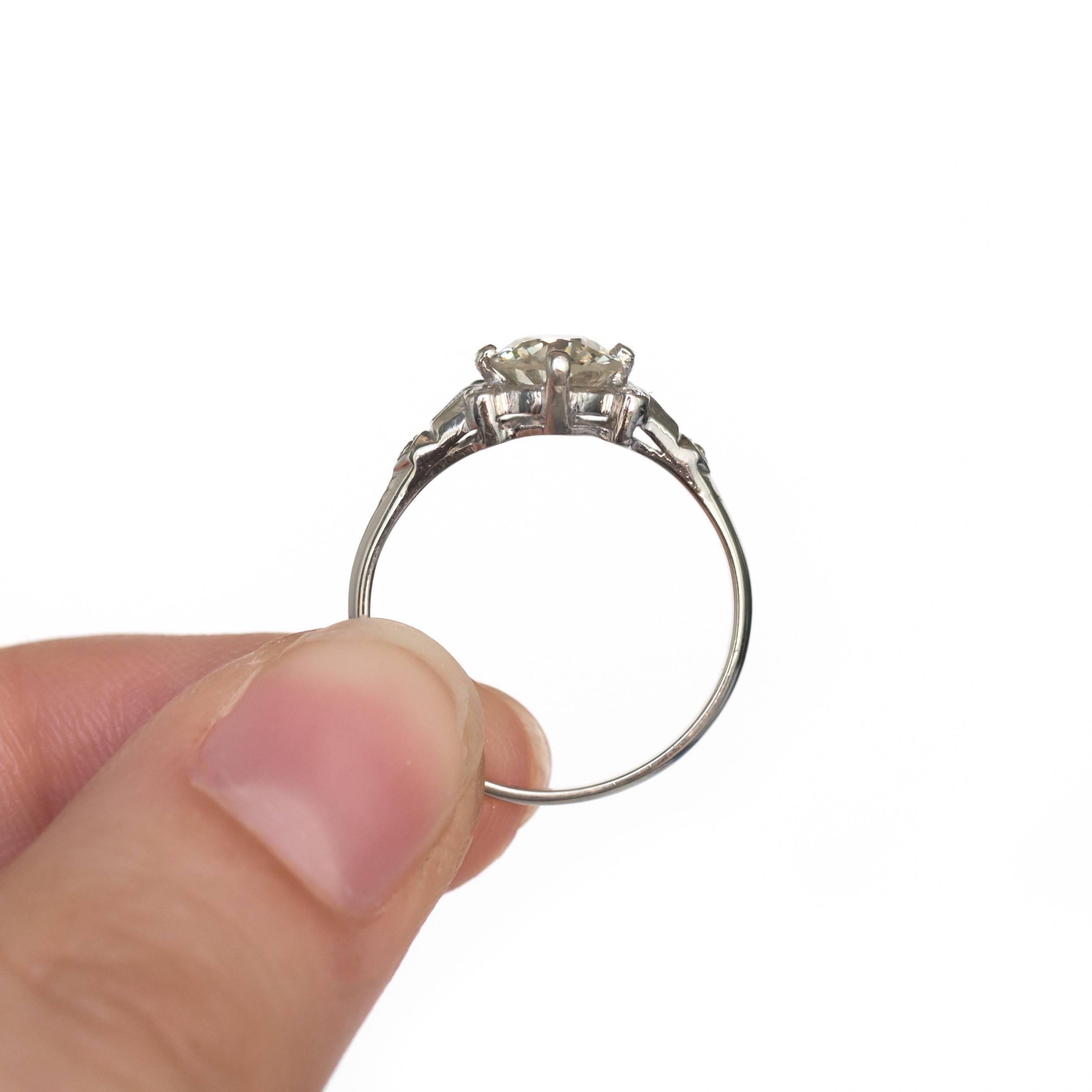 Edwardian 1.04 Carat Old European Brilliant Cut Diamond Platinum Engagement Ring For Sale 2