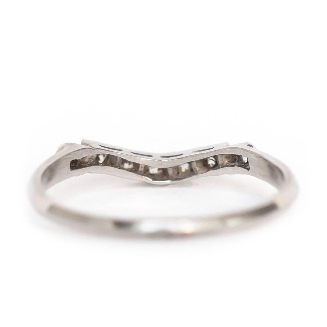 Women's 1910 Edwardian Antique Single Cut Diamond Platinum Wedding Band Ring
