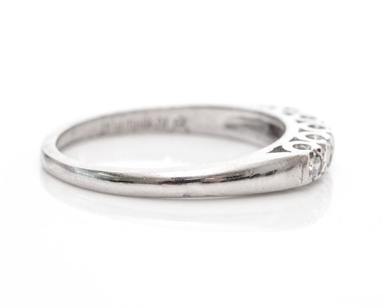 1920s Art Deco 10 Carat Diamond Platinum Wedding Band For At Round Cut 1920s Art Deco 10 Carat Diamond Platinum Wedding Band For