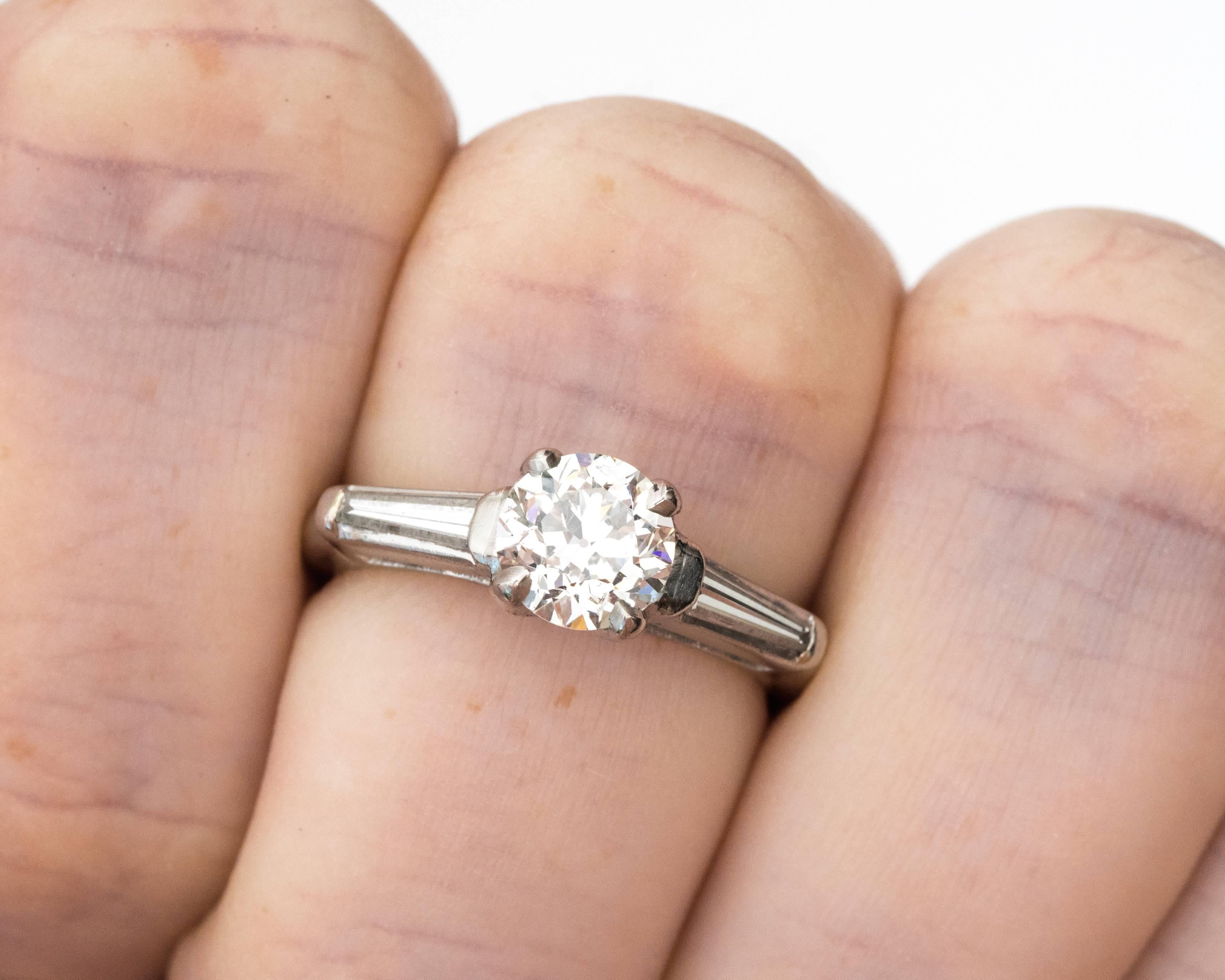 1920s 1.02 Carat GIA Certified Diamond Platinum Engagement Ring 2