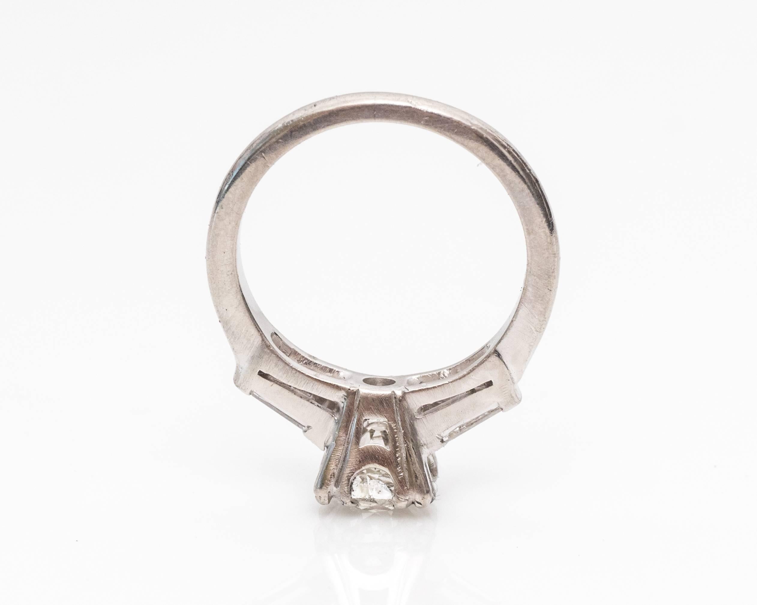Old Mine Cut 1920s Art Deco 1.14 Carat GIA Certified Diamond Platinum Engagement Ring