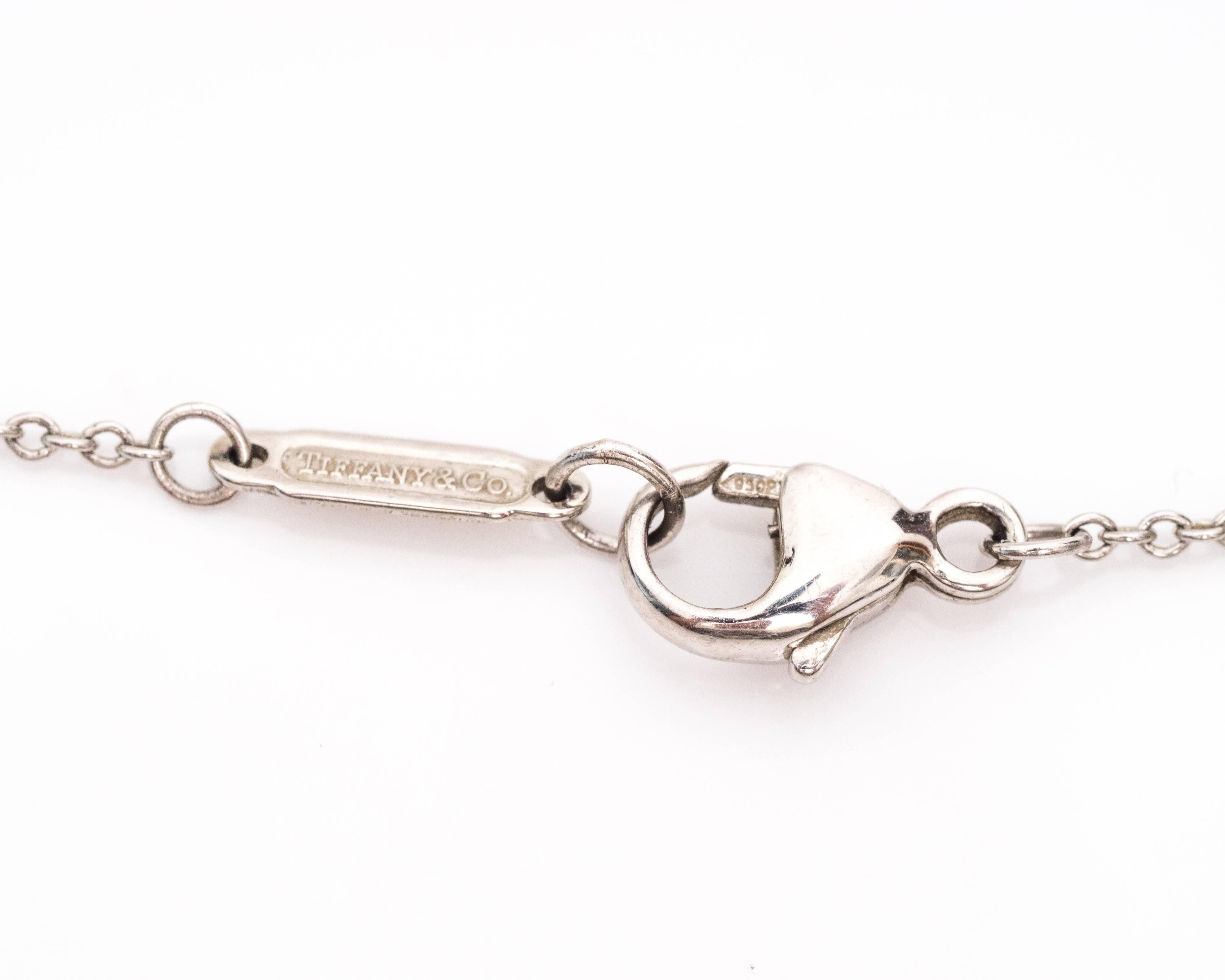 Round Cut Tiffany & Co. Platinum Diamond Jazz Double Drop Pendant Necklace For Sale